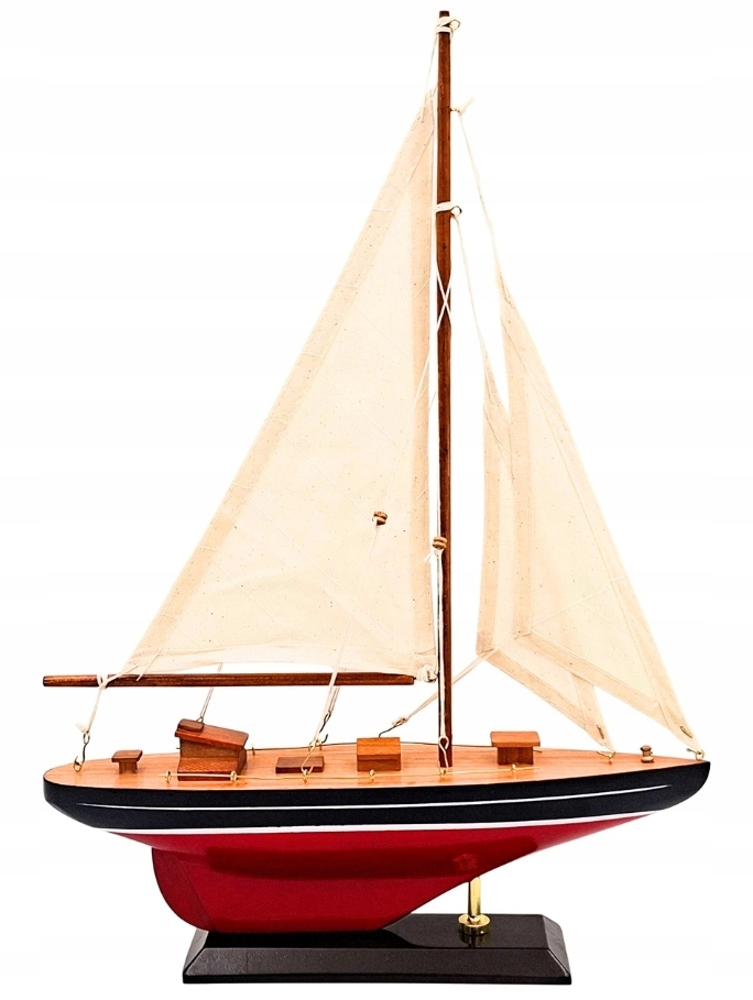 Model dřevěné jachty 30 cm Námořnická dekorace F1705-30ABC