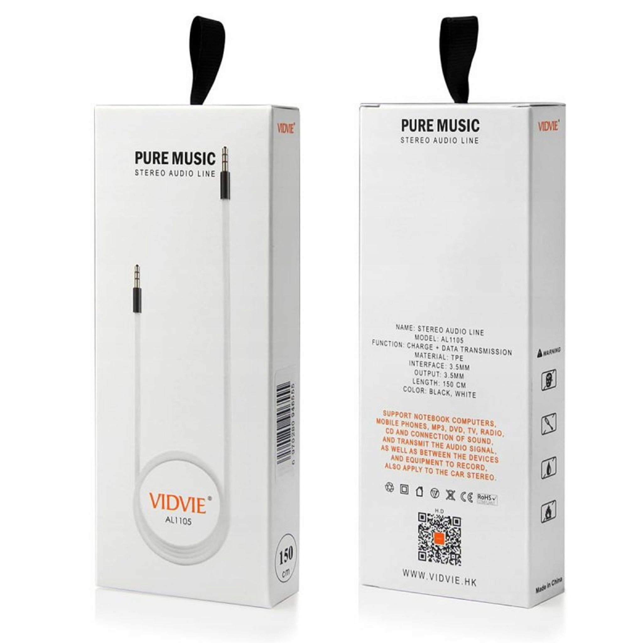 Kabel jack 3,5 mm - jack 3,5 mm VIDVIE AL1105 1,5 m