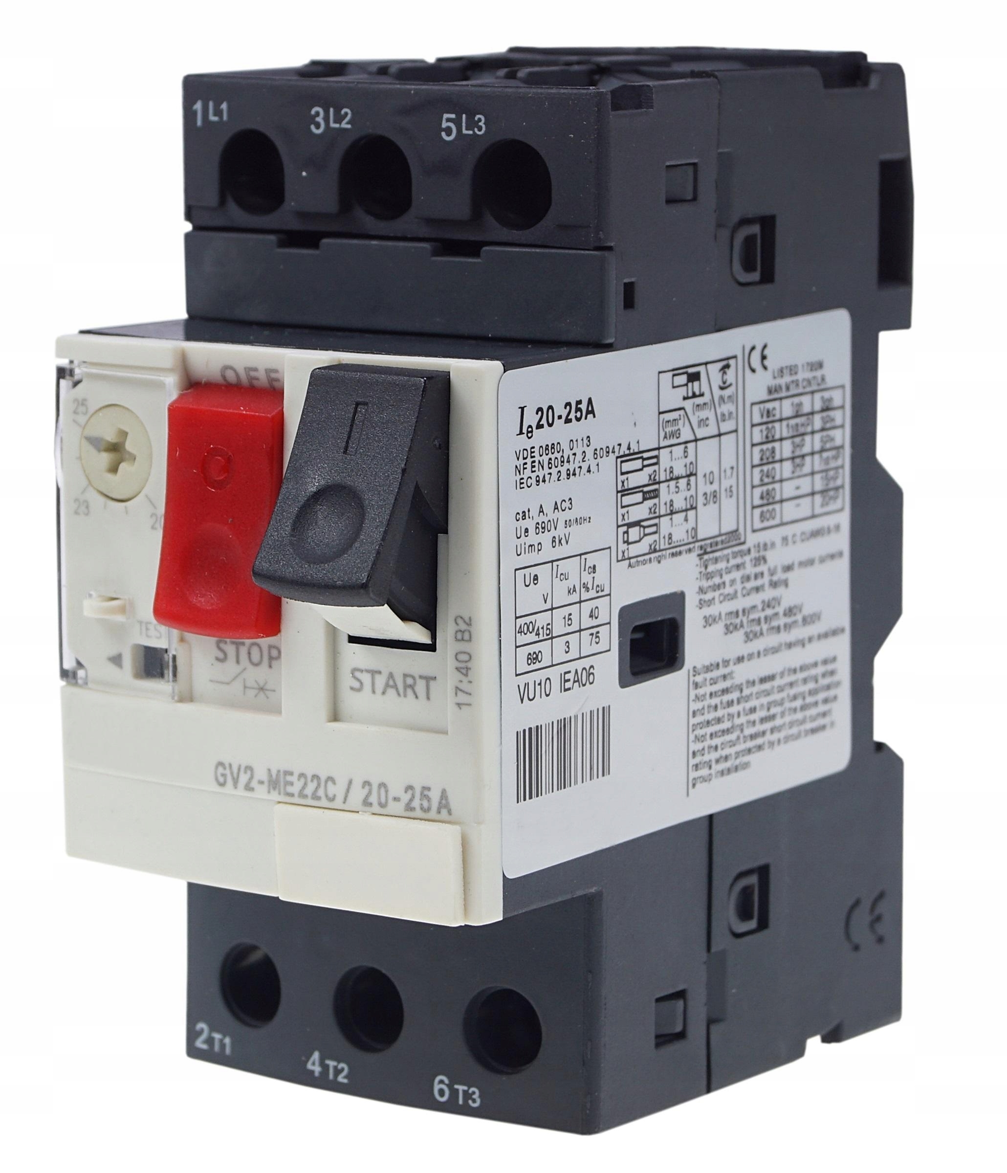 WYŁĄCZNIK SILNIKOWY TERMIK TH35 GV2-ME07 1,6-2,5A