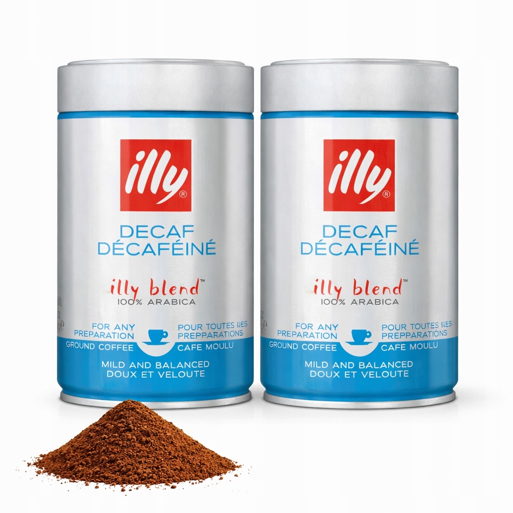 Levně Mletá káva 250 g Illy Decaffeinato 100% Arabica bez kofeinu