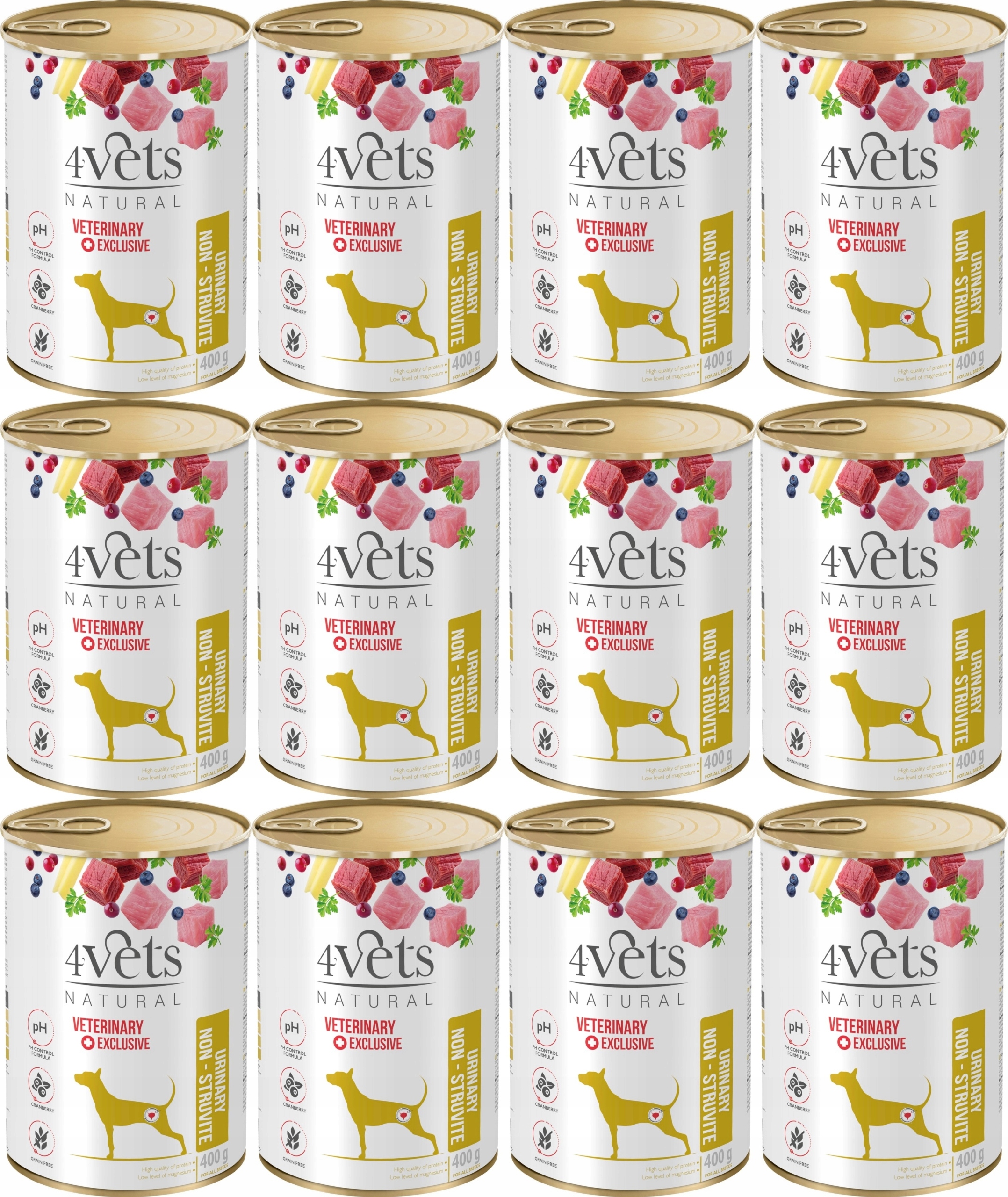 4Vets Natural Dog Urinary 12 x 400 g
