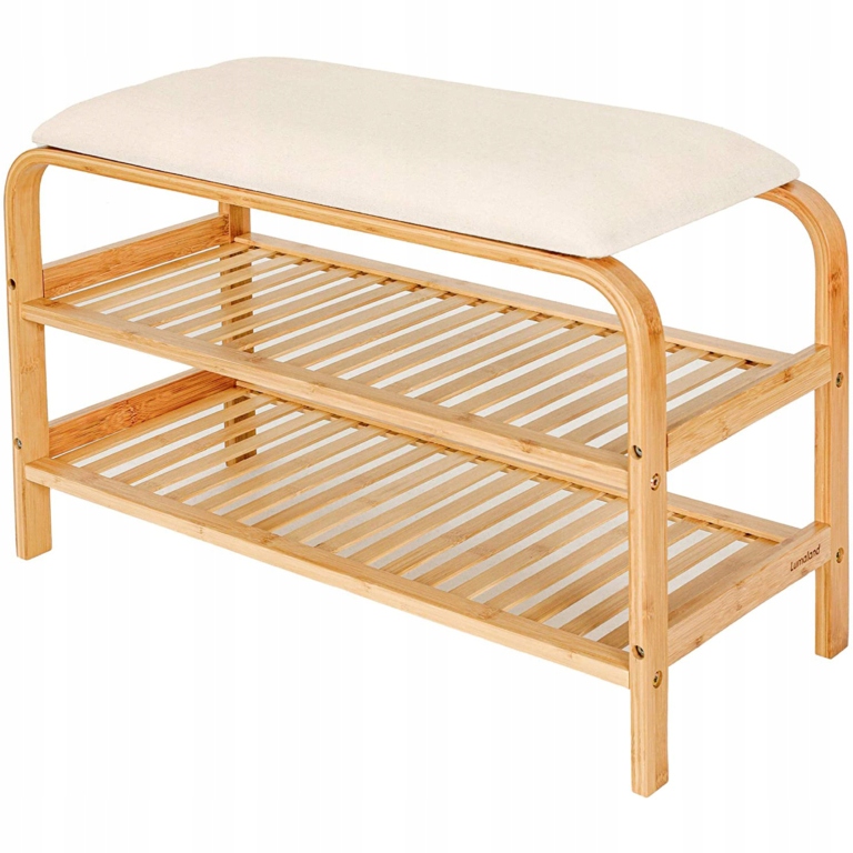 

Półka na buty Bambusowa 70x30x46 cm Beżowa