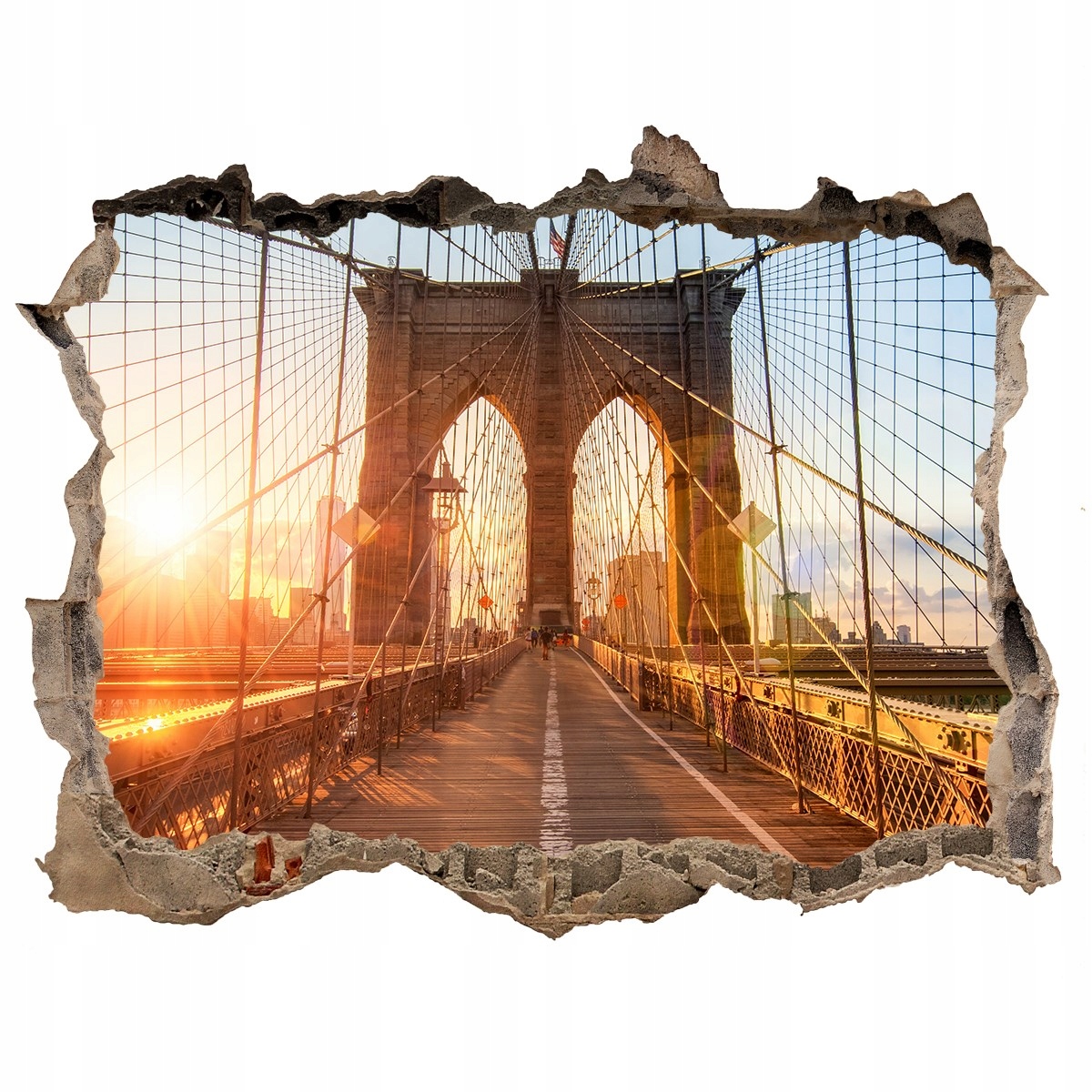 

Fototapeta dziura na ścianę 3d Most Brookliński