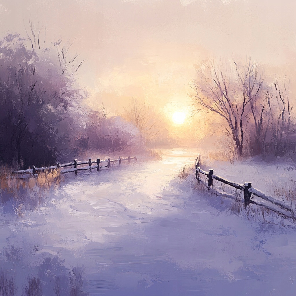Obraz Na Plátně Canvas Krajina Pohled Vesnice Slunce Zima Sníh Cesta 80x80