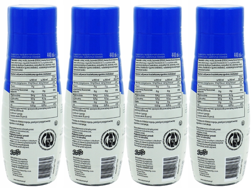 4x SYROP KONCENTRAT PEPSI COLA DO SATURATORA SODASTREAM 9L NAPOJU z 440ml Kod producenta PEPSIX4