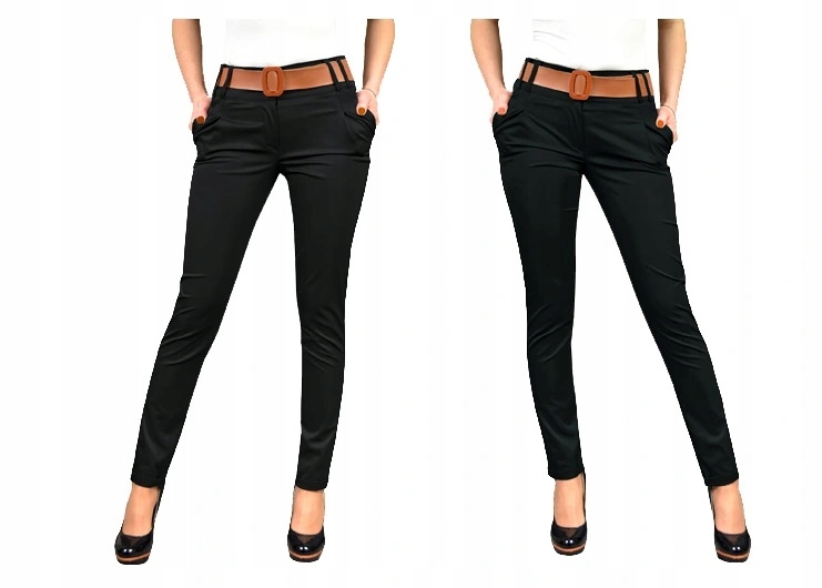 SPODNIE RURKI MANKIET WYSOKI STAN CZARNE r.44