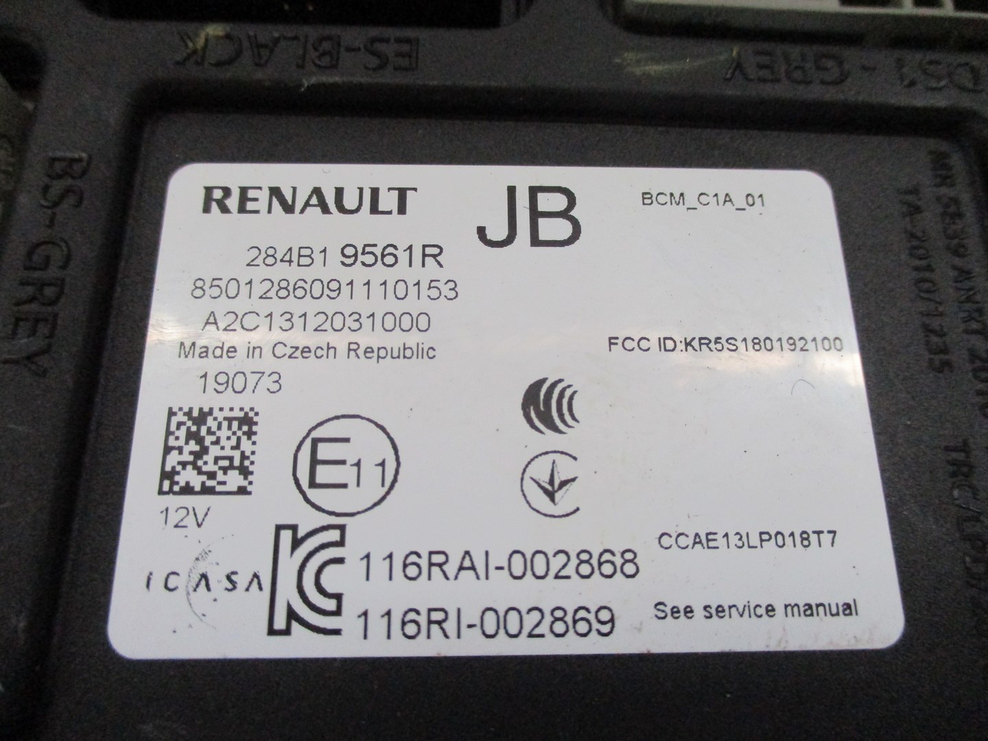 module control unit BSI BCM RENAULT CLIO V 284B19561R