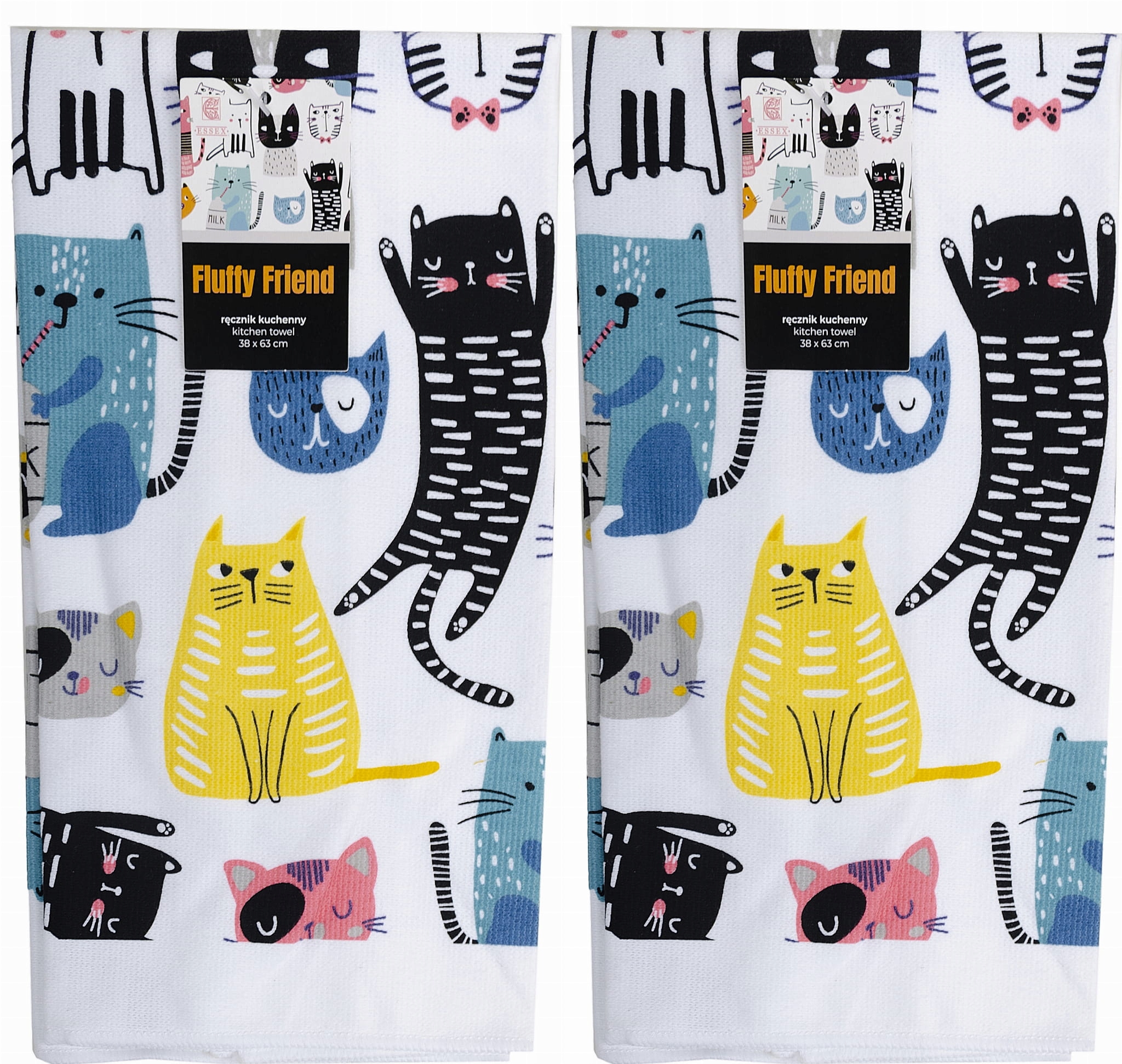 

Komplet 2 Ręczników Kuchennych Kot Kotki 38X63