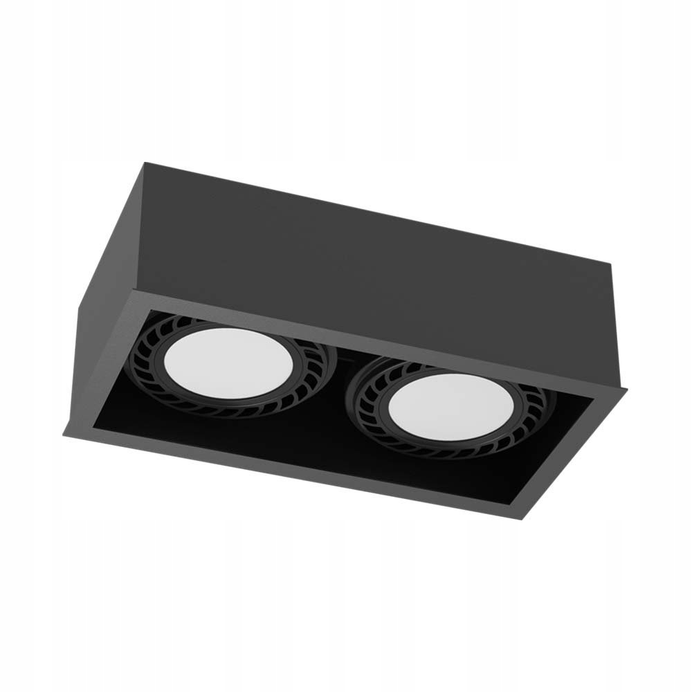 Čierne obdĺžnikové nástenné svietidlo spot Cage 1273 Antigo