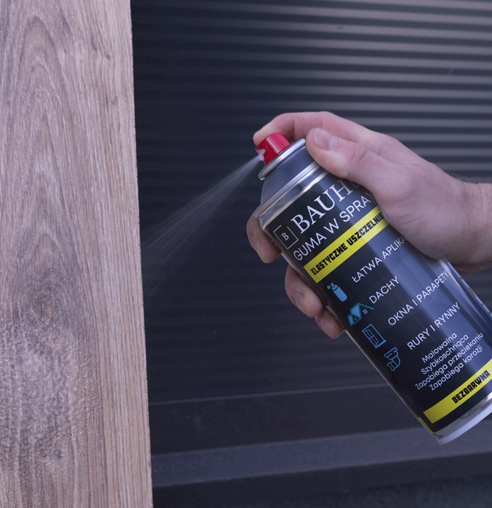 BAUHUS Guma w Sprayu Bezbarwna Okna Dachy Rury 400ml Mat Producent Inny