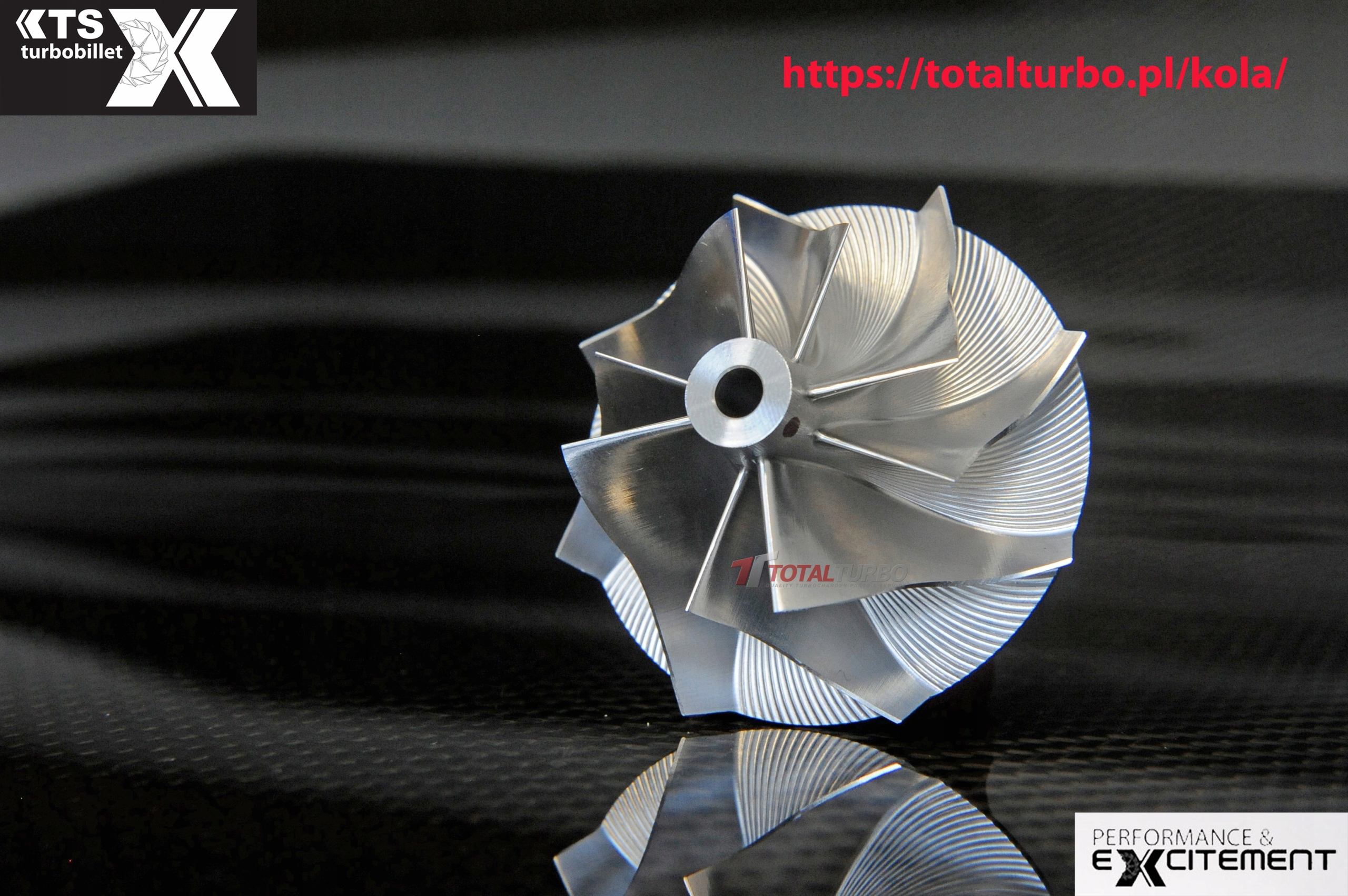 Koło kompresji cnc kute KTS Billet 38,10/50,96 K03 K04 turbo modyfikacja