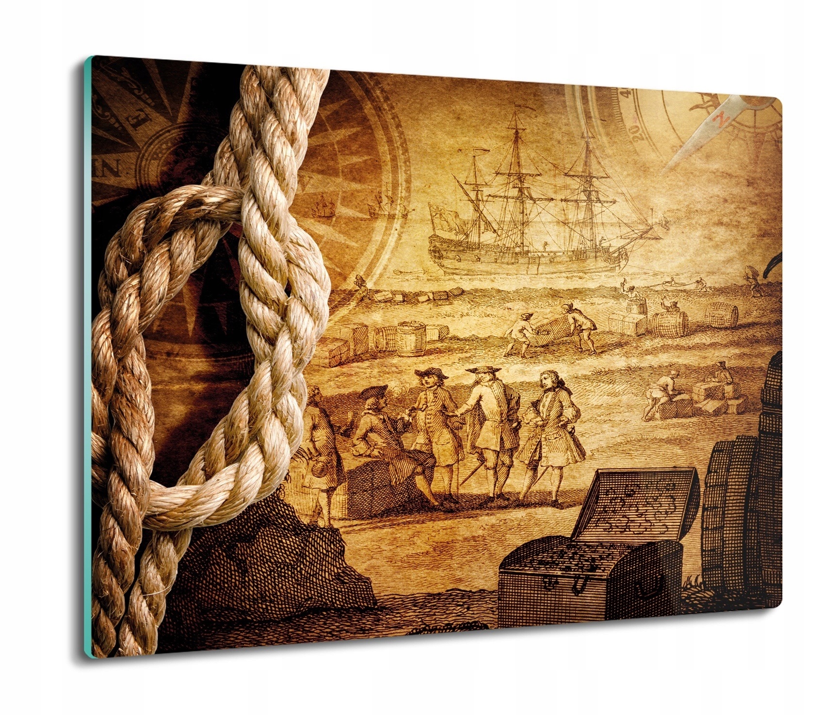 

Mapa skarby piraci 60x52 deska ze szkła nowoczesna