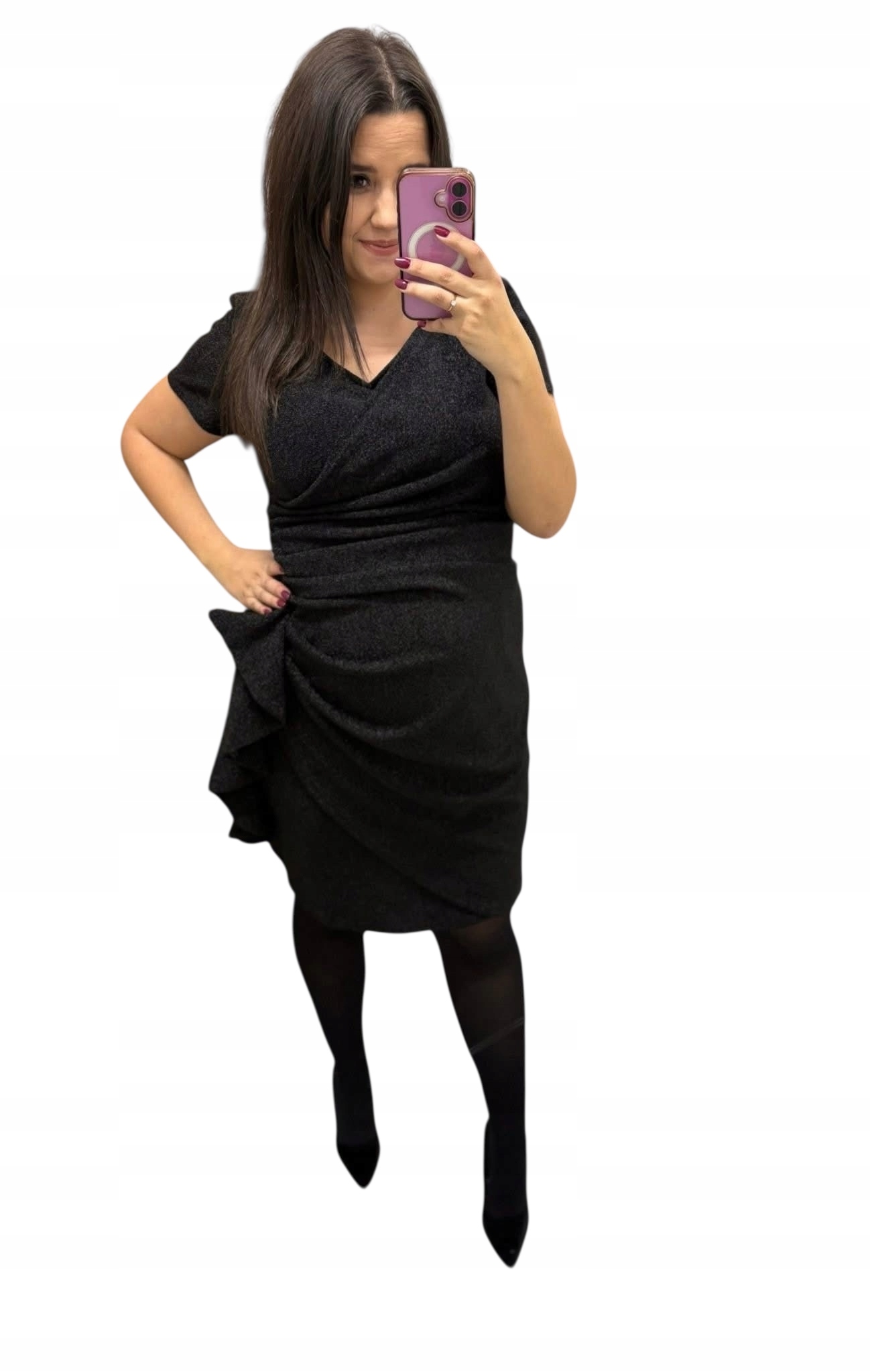 Elegantní šaty, černé, plus size, velikost 48