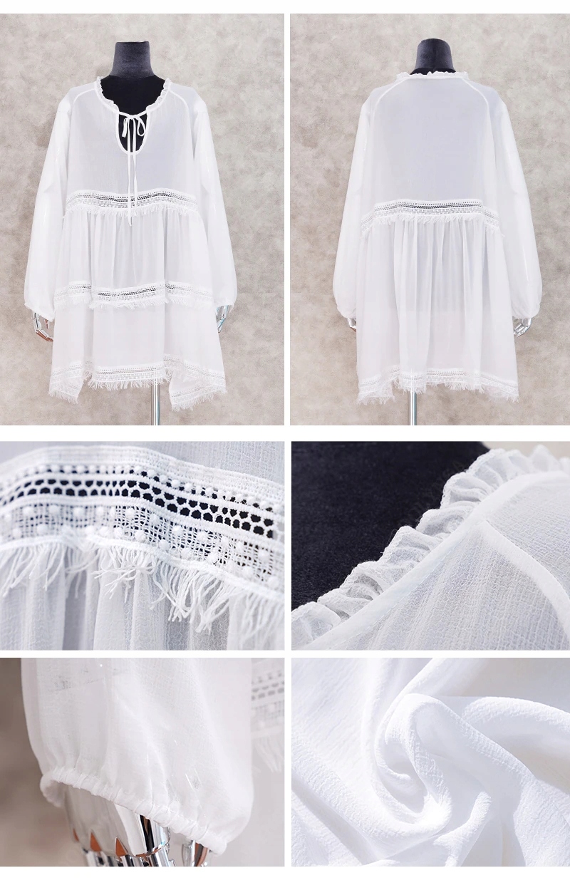 SUKIENKA TUNIKA PLAŻOWA BAWEŁNIANA BIAŁA Kolor biały