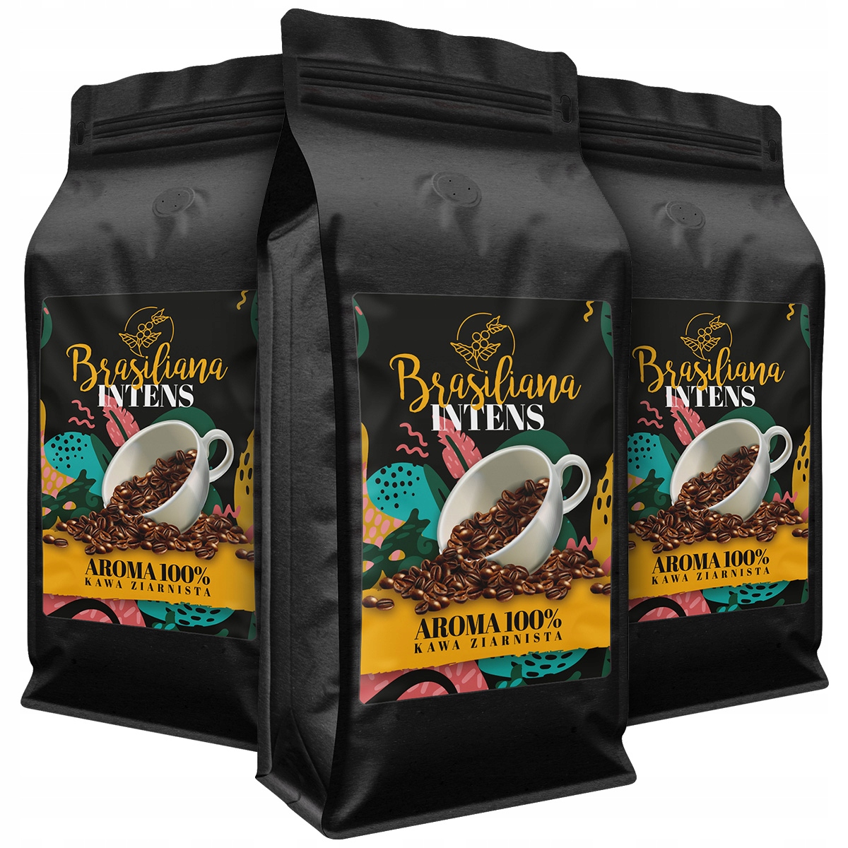 Levně Káva Zrnková Brazílie Čerstvě Pražená 3x1kg Brasiliana Intens Tommy Cafe