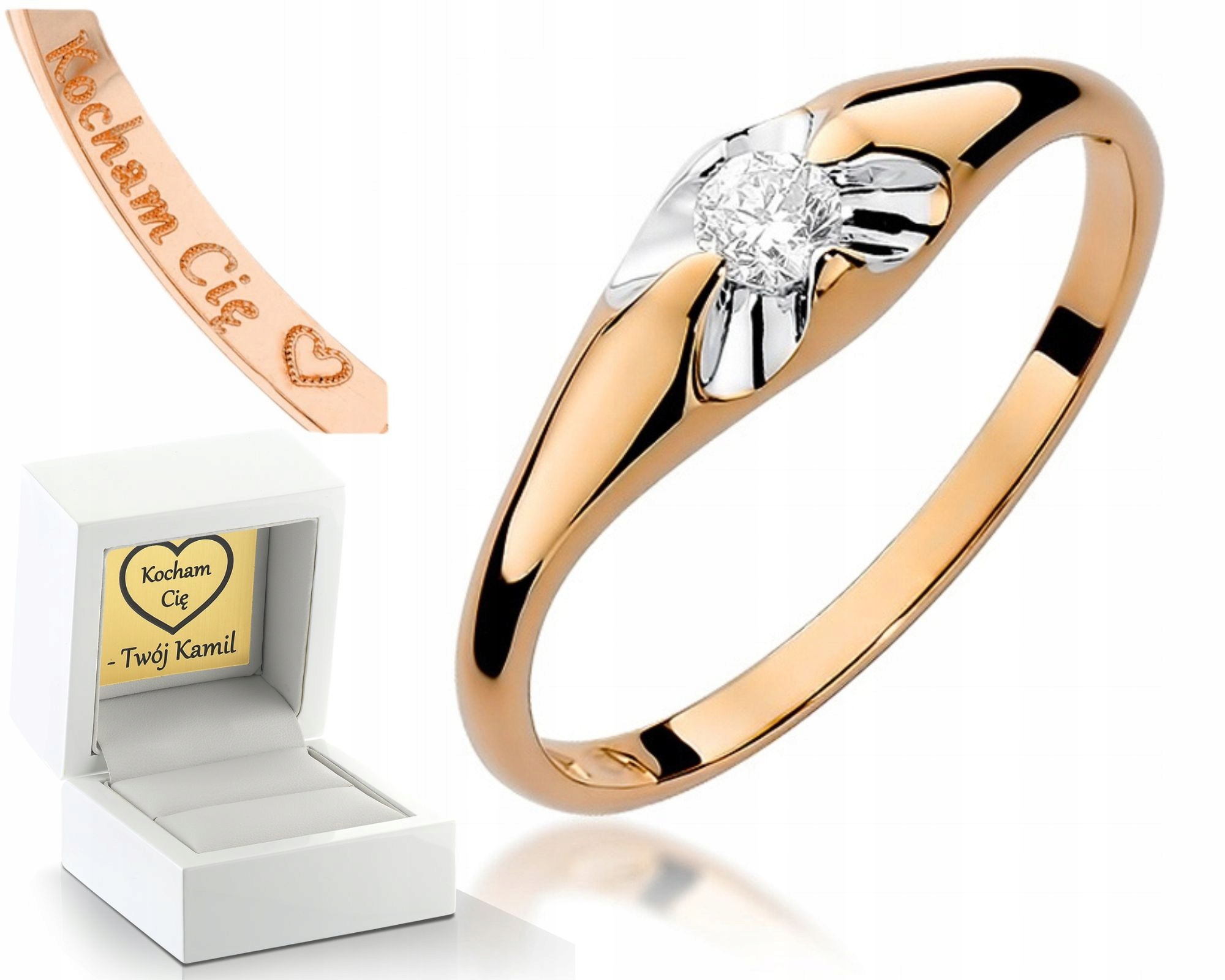 Zlatý Prstýnek S Briliantem 585 Z Růžového Zlata, Zlato