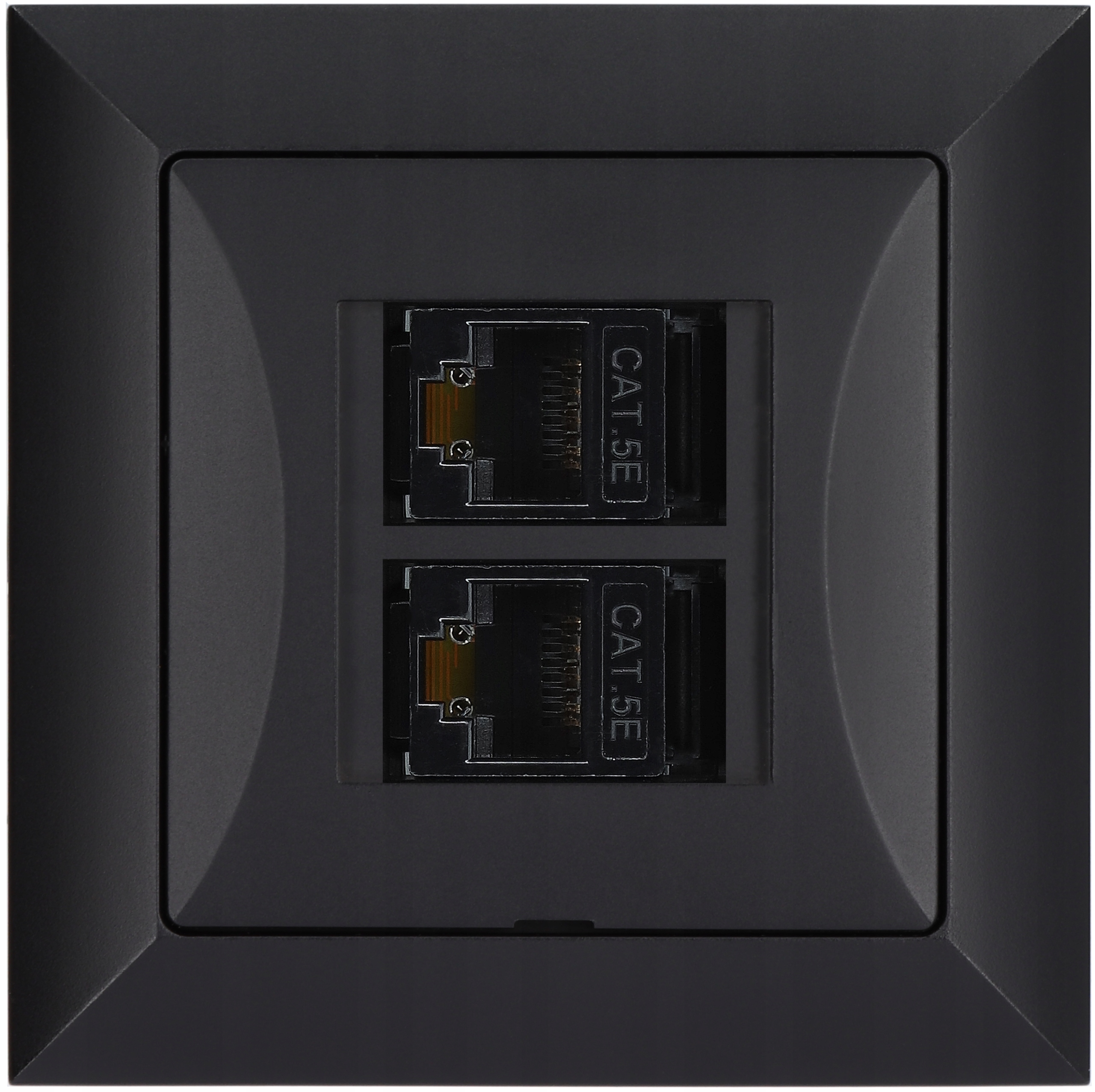 

Gniazdo internetowe 2 x Lan RJ45 Opal czarny Mat