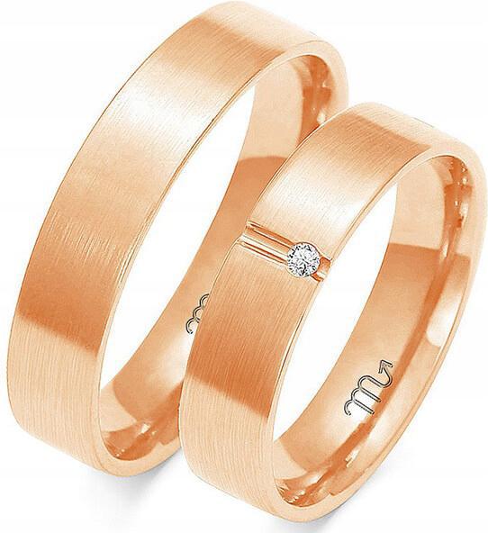 Dámský snubní prsten z růžového zlata 585 z roku 20 21 22 pod gravírování