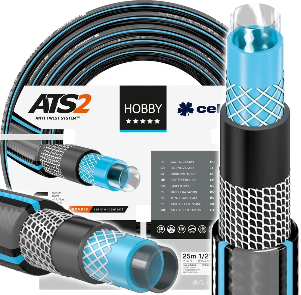Wąż ogrodowy 6-WARSTWOWY 1/2 Cellfast Hobby ATS2 25 m Nawadnianie 16-200