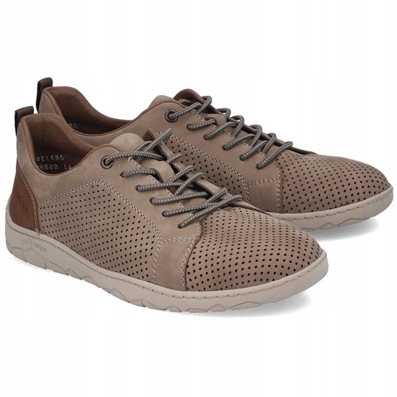 Pánské polobotky Rieker 08315-64 Beige béžové Kůže VEL.45