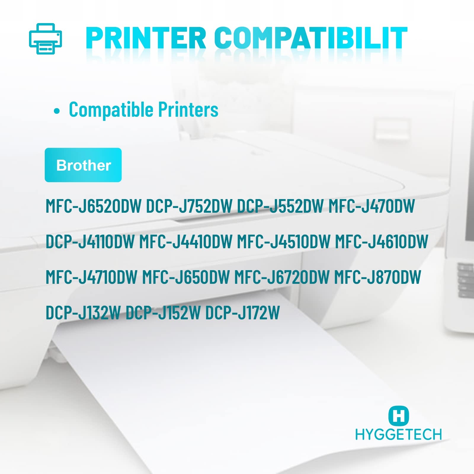 HYGGETECH Zestaw 10 Tuszy LC123XL Kompatybilne z Brother DCP MFC — miniatura 2