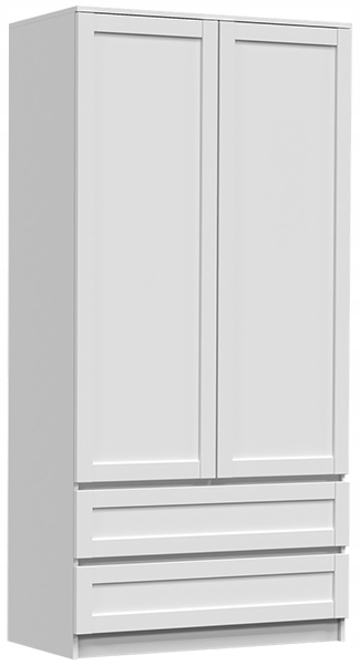 SZAFA GARDEROBA DRZWI PÓŁKI PAFOS SS-90 Biały