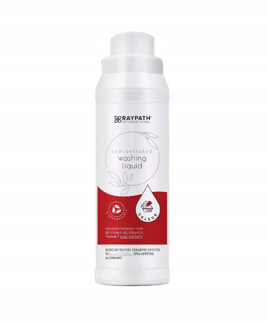 Levně Koncentrovaný Tekutý Prací Prostředek s Nanostříbrem (Pro Barevné) 500ml Raypath