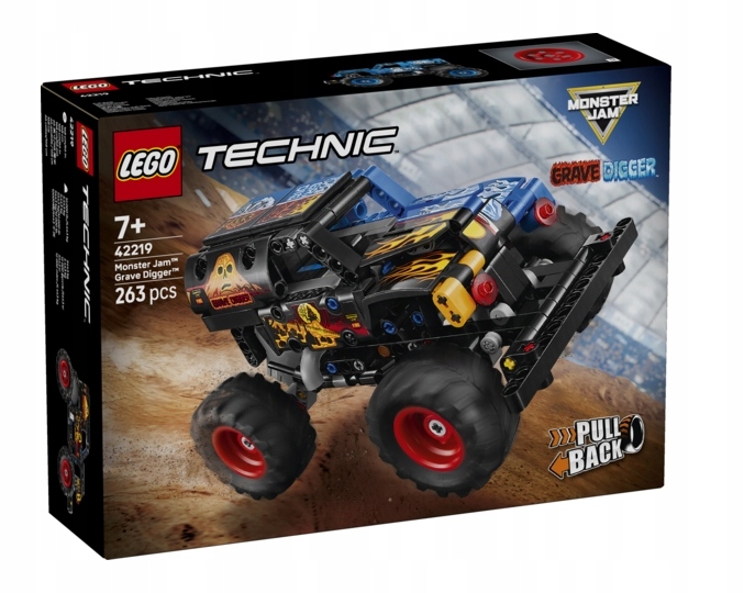 Lego 42219 Technic Monster Jam Grave Digger Oheň A Led Pull-back