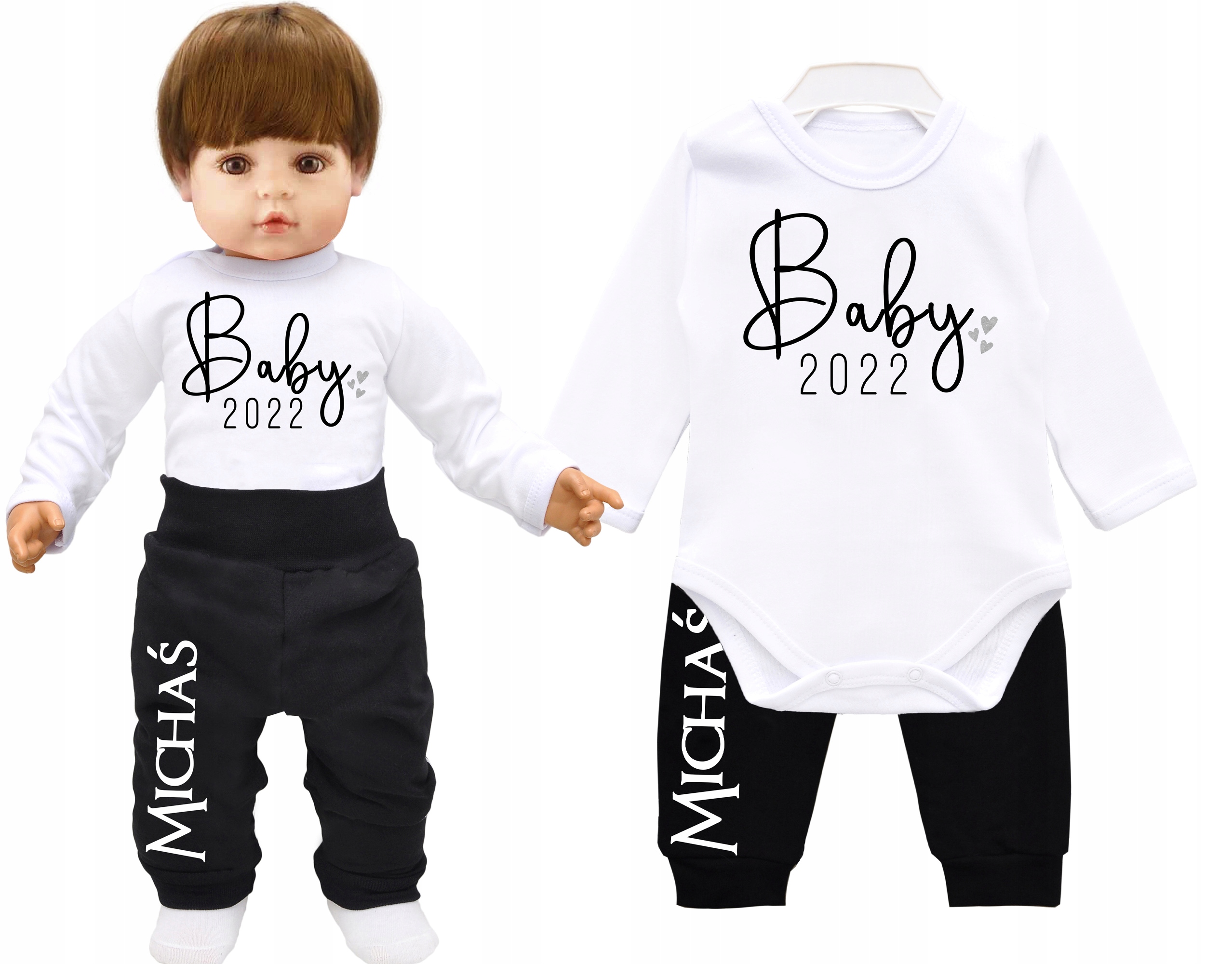 

Komplet body spodnie Baby 2022 Imię r. 74