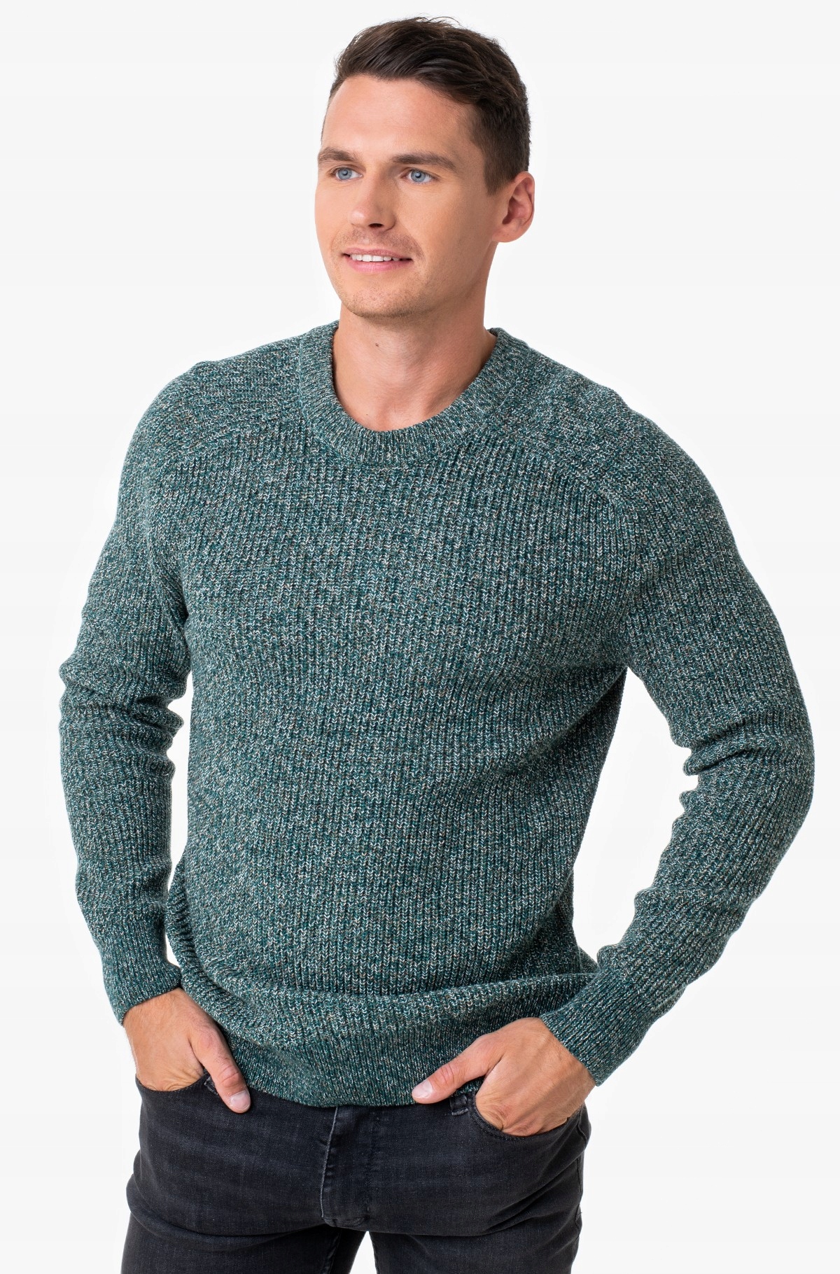 Tom Tailor Pánský Bavlněný Melírovaný Svetr S Kulatým Výstřihem, Velikost 6F