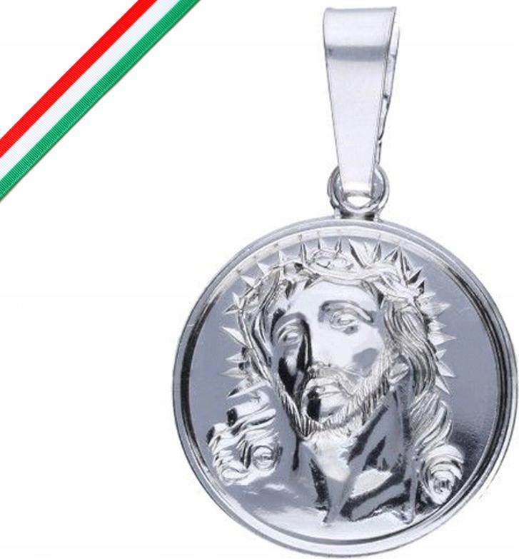 Stříbrný medailon 925 Ježíš v koruně křest Svaté Přijímání jako dárek unisex
