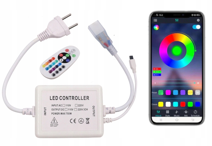 Napájecí Zdroj Stabilizátor Neon Led Páska Rgb bluetooth