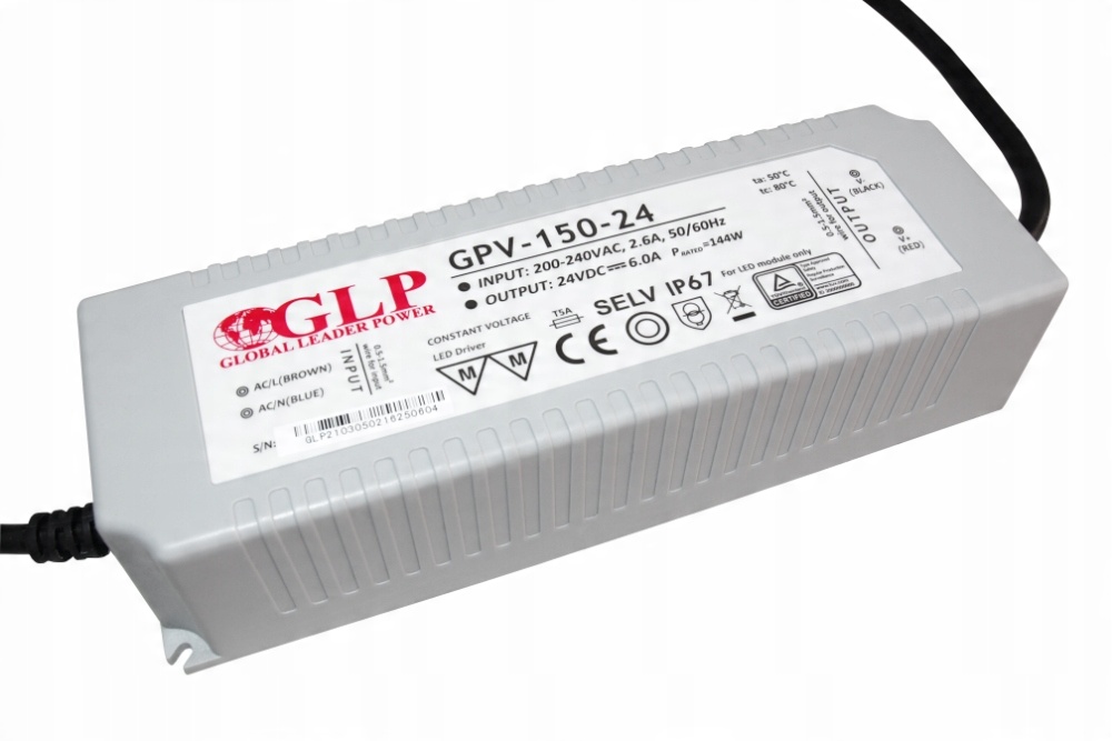 

Zasilacz 24V 150W 6A wodoodporny do taśm Led IP67