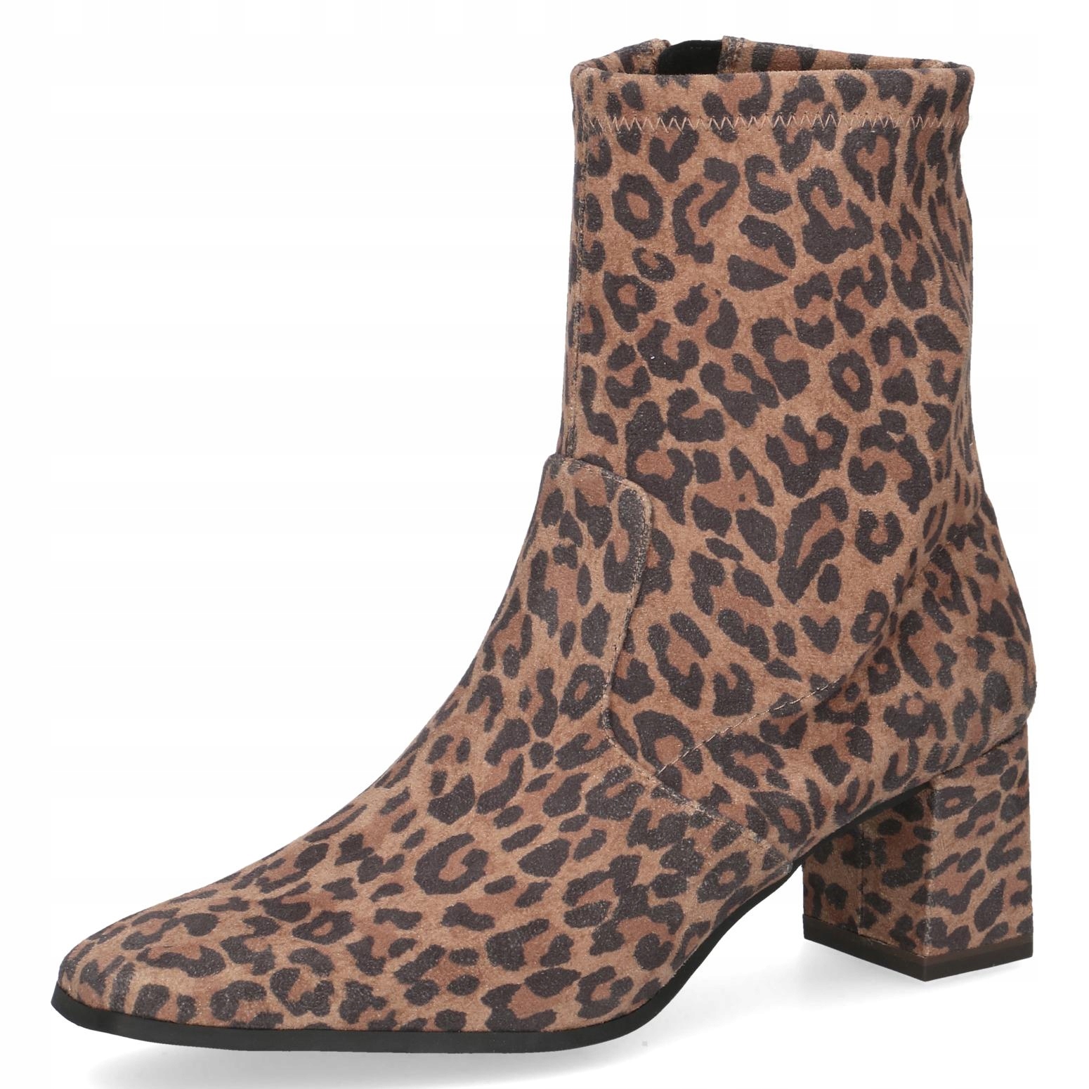 Kotníkové kotníkové boty Caprice Tracy s leopardím vzorem a koženým podpatkem [25354-41-420] vel. 36