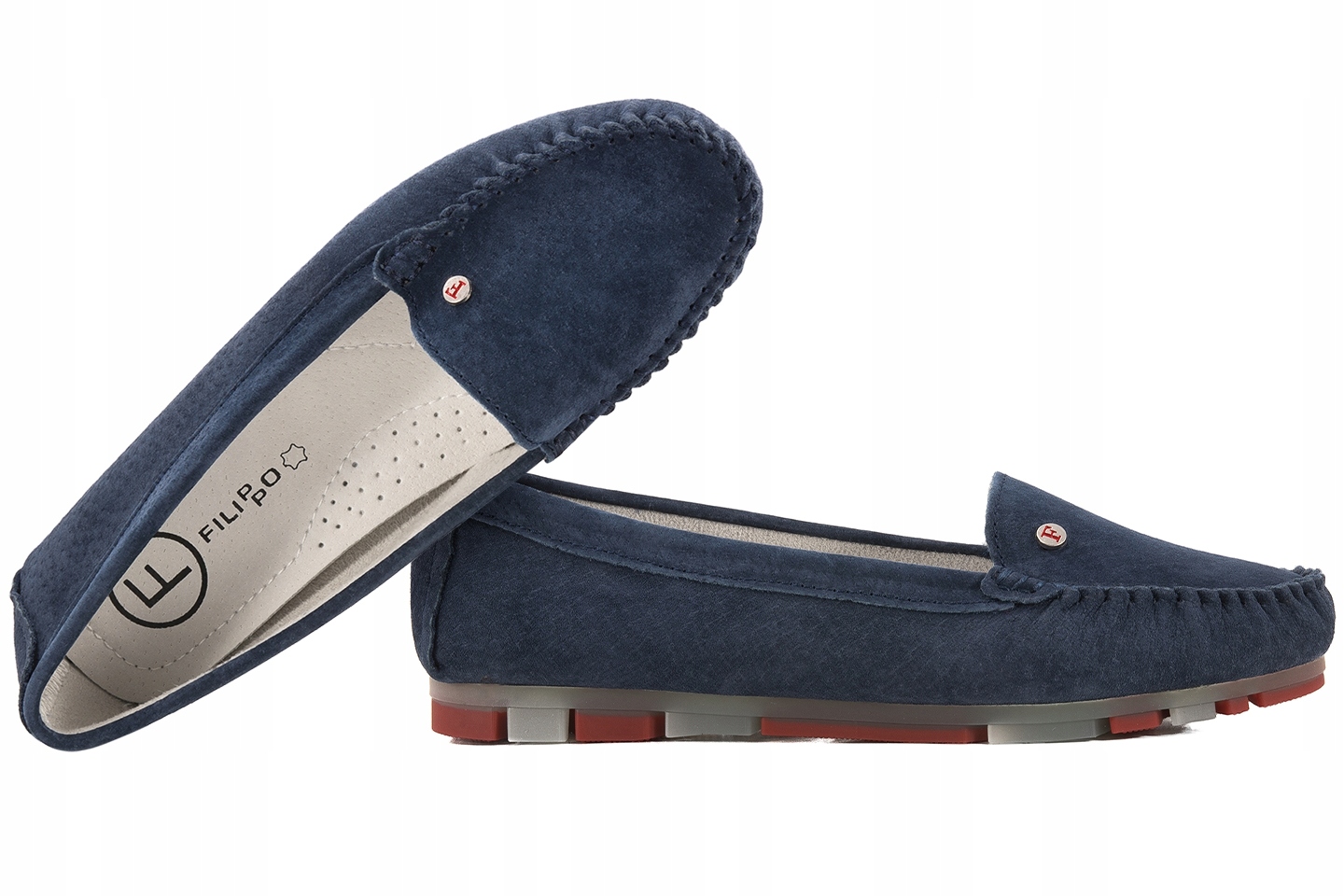 Filippo DP2037 Semišové Mokasíny Dámské Kožené Polobotky, modré, velikost 39 Gran