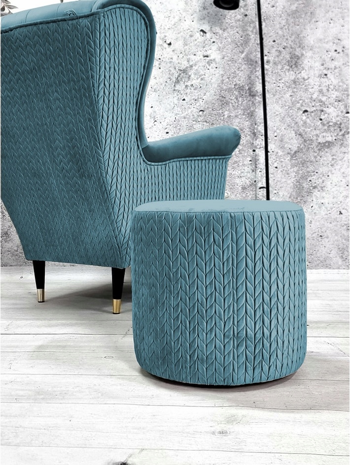 FOTEL USZAK GLAMOUR CHESTERFIELD PODNÓŻEK PREMIUM Marka Monedero