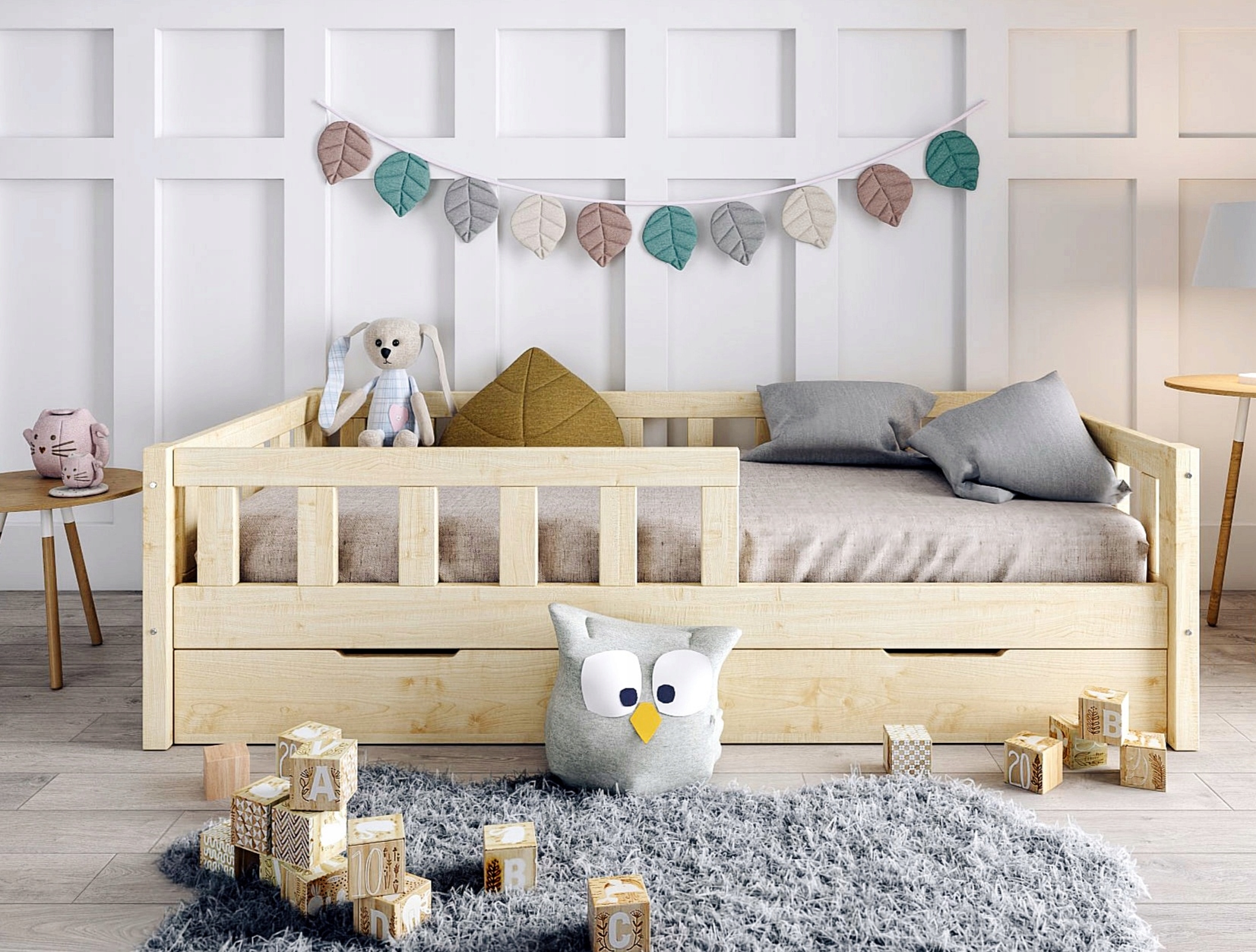 Łóżko dziecięce szuflada 120x200 bezbarwne wys 48H Typ łóżko pojedyncze