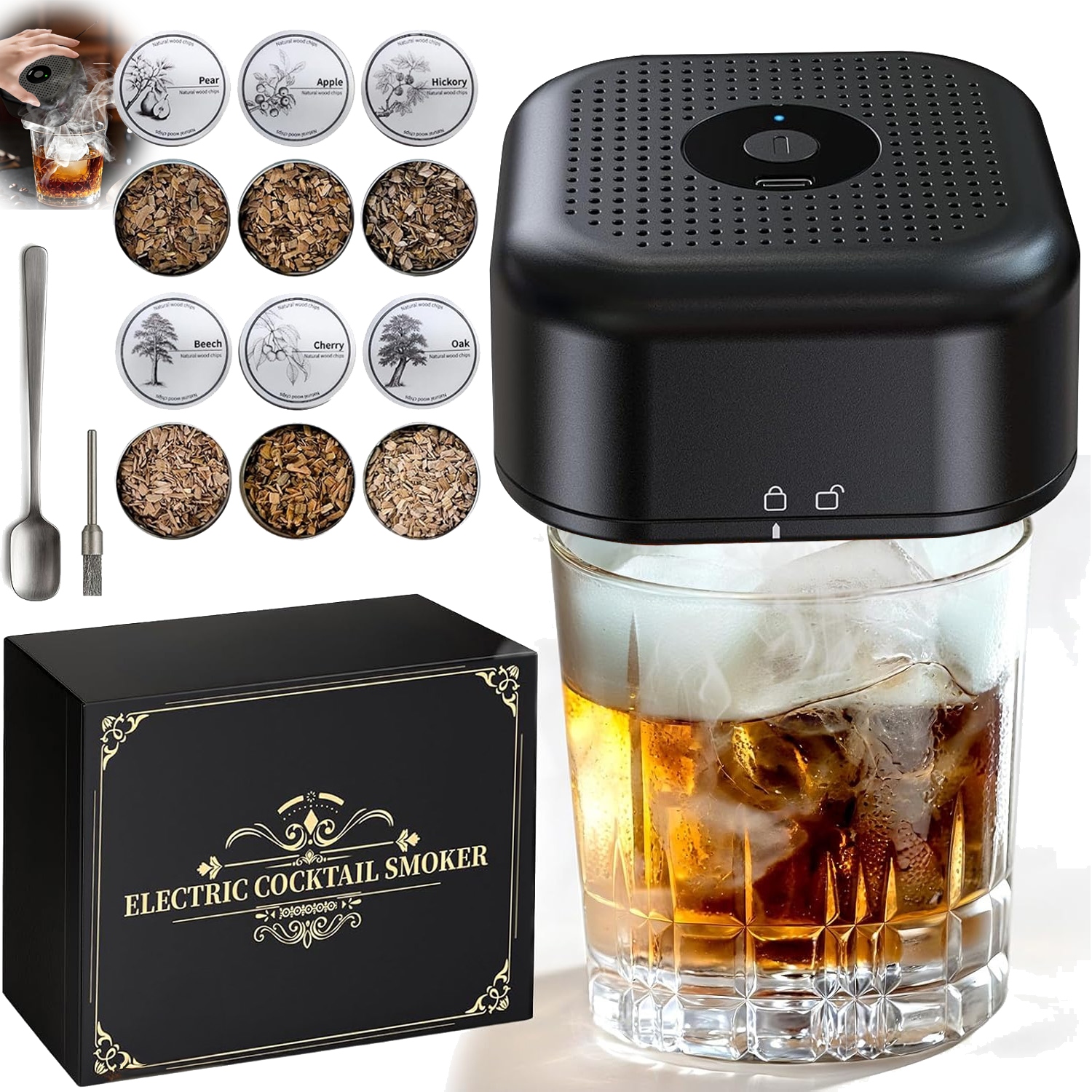 Usb Sada Na Uzení Whisky Smoker S Nářadím, Na Nápoje, Barmanská