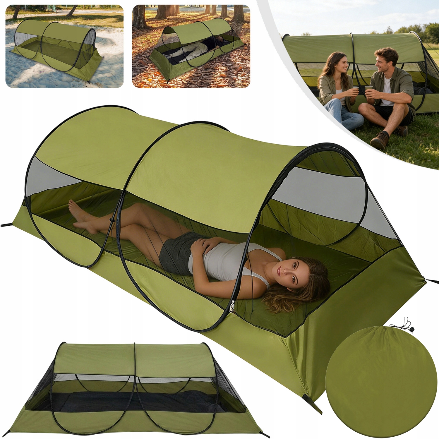 Silný Stan Kempingový Stan Na Kempování, Velký, 1-MÍSTNÝ, Jehlový, Přenosný