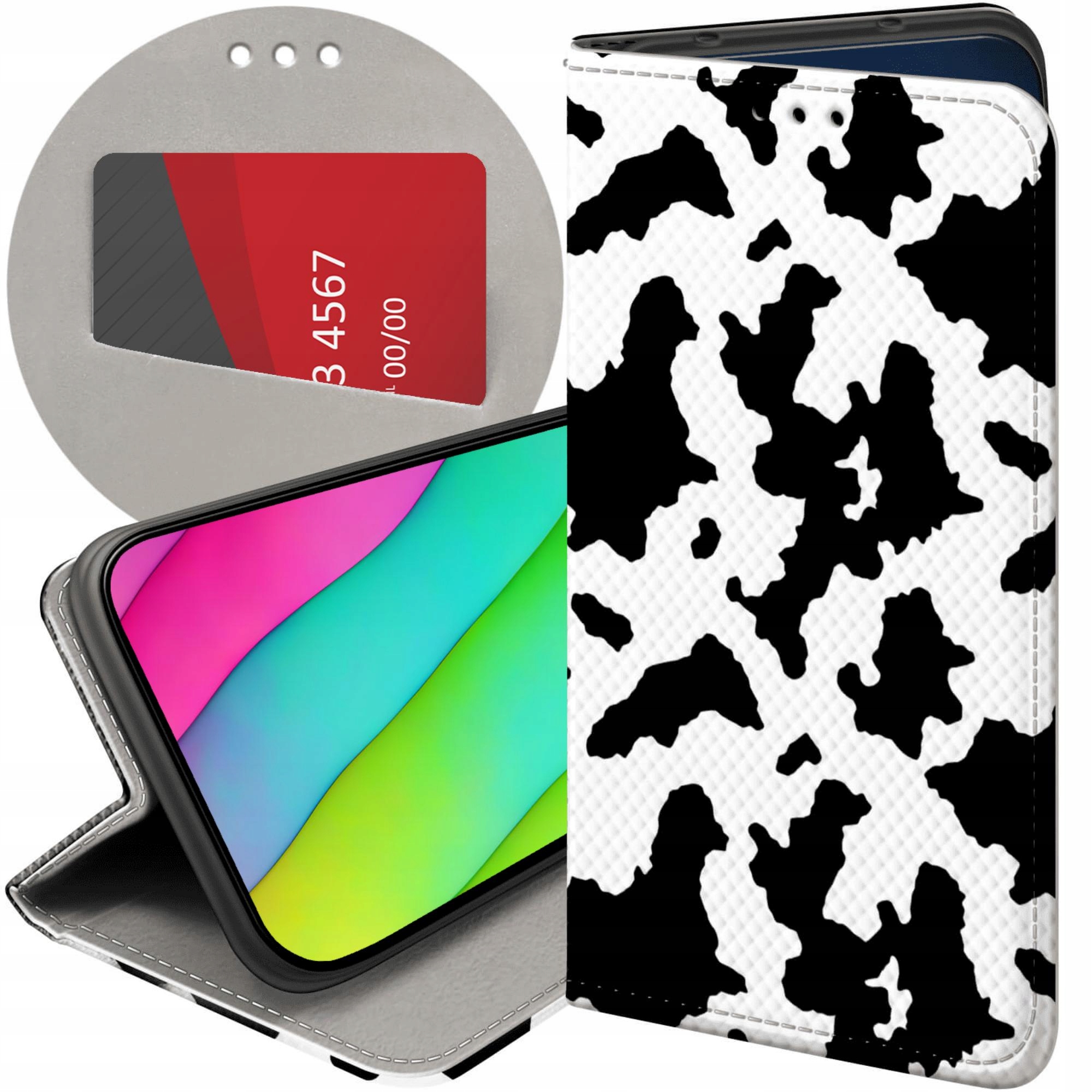 Etui Z Klapką Do Iphone 14 Pro Krowa Łaty Plamki Futerał Pokrowiec