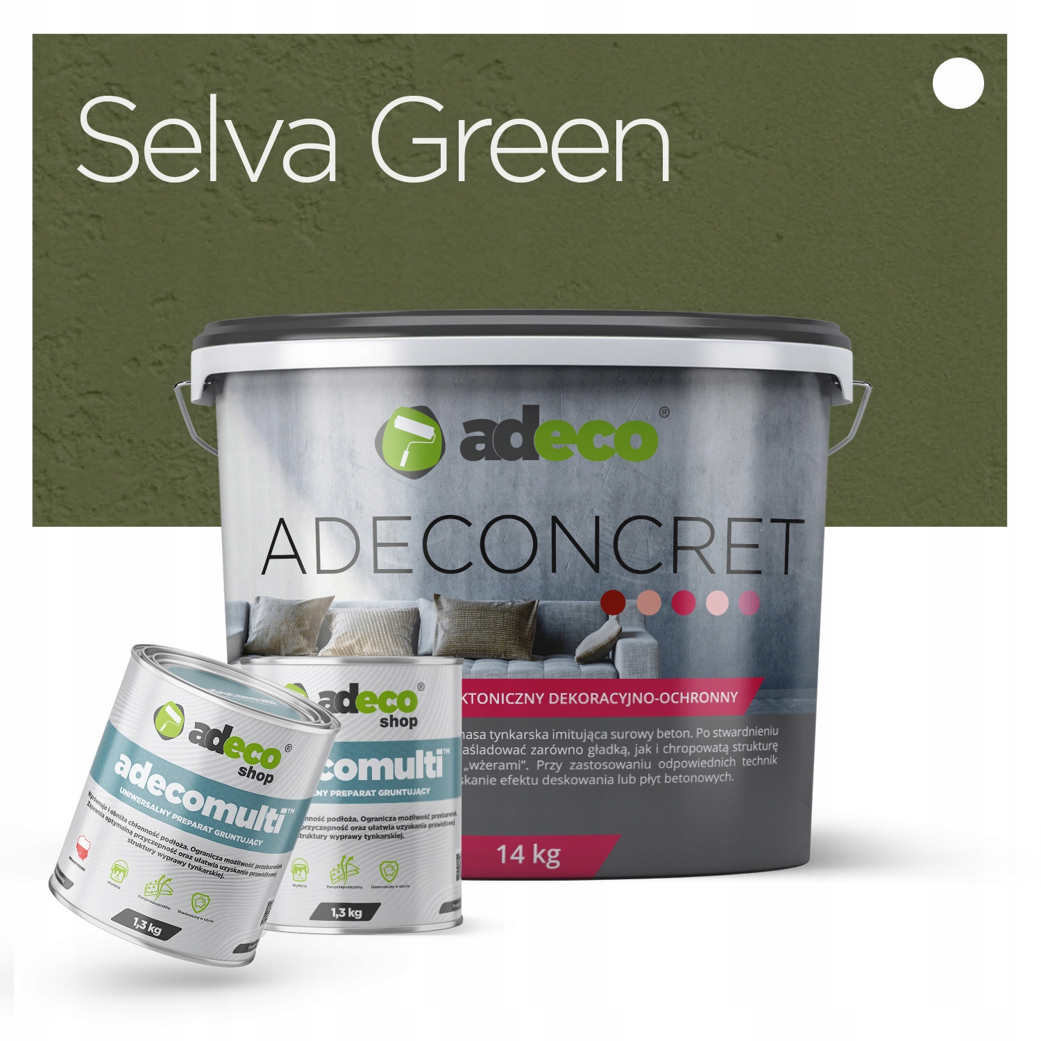 Dekorativní architektonický beton velká sada Selva Green shnilá zeleň