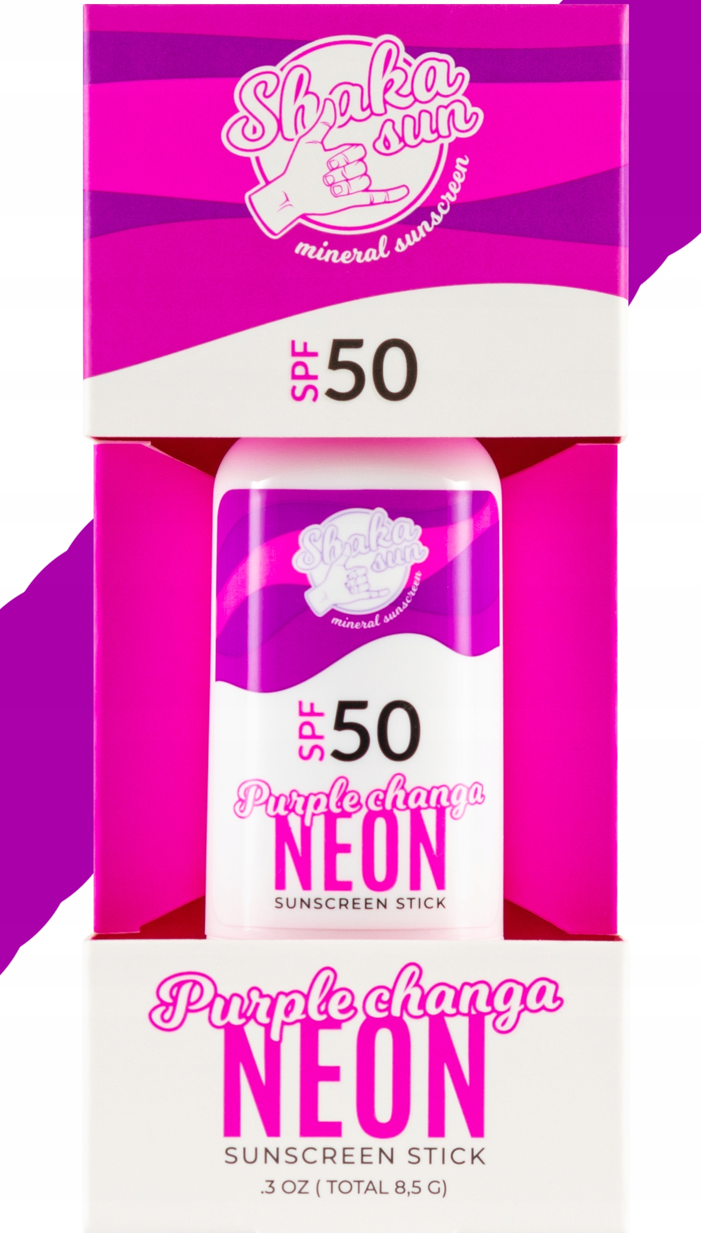 SPF50 krem przeciwsłoneczny na twarz sztyft FIOLET