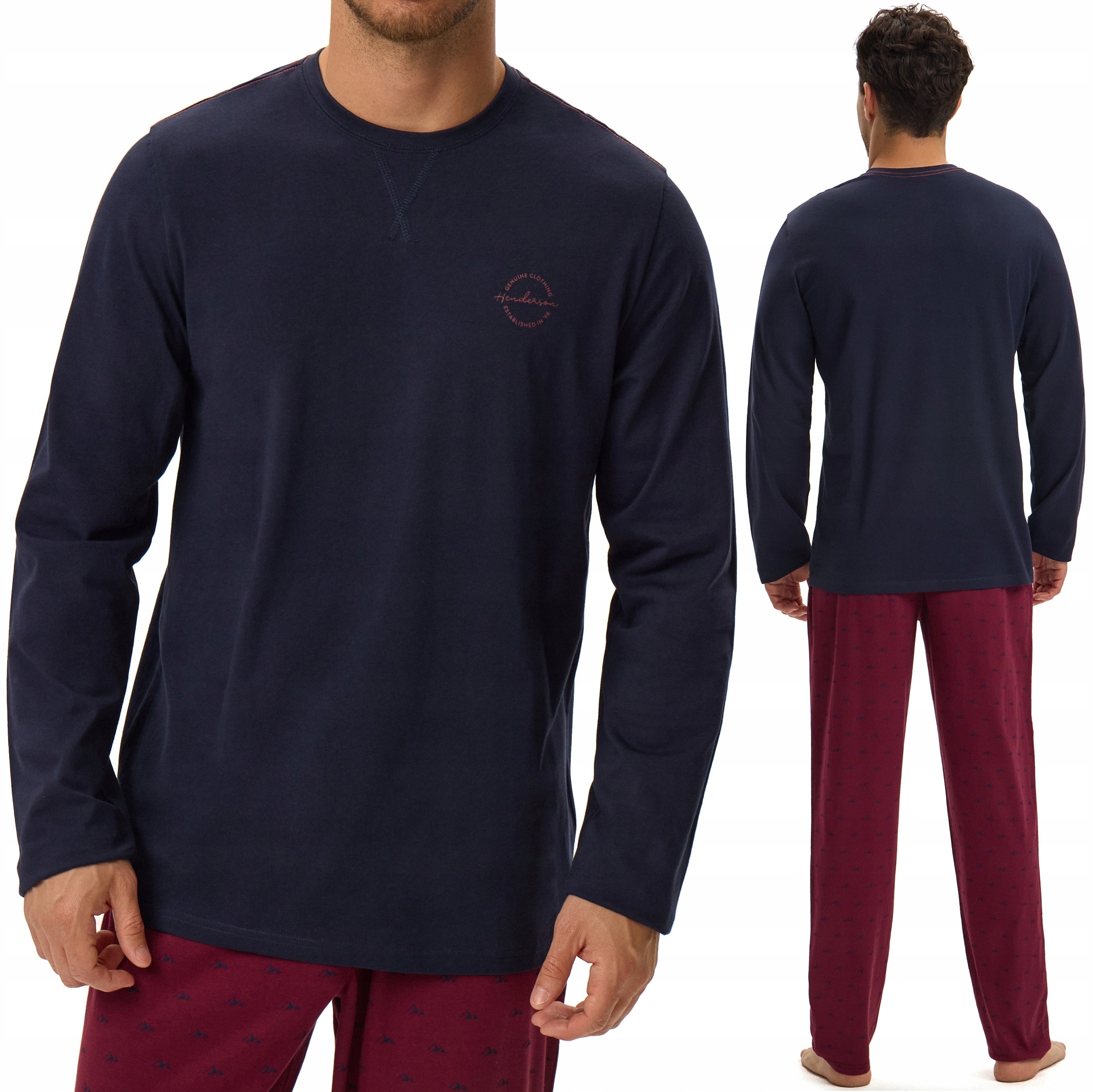 Pánské pyžamo 100% Bavlna s dlouhým rukávem Henderson Hope M