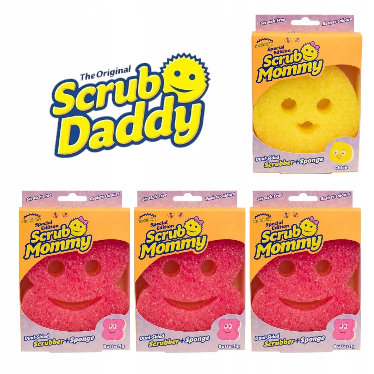 Balíček Scrub Mommy houbička Butterfly motýlek od Scrub Daddy Originální 3+1