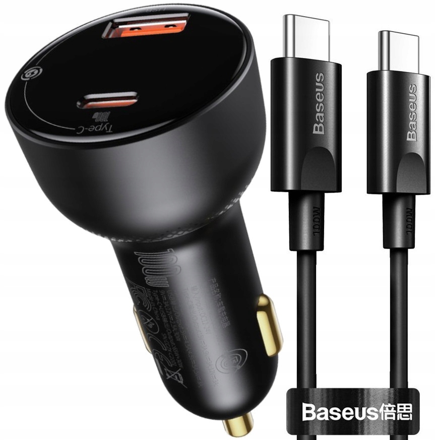 

Szybka Ładowarka Baseus Podwójna Usb+usb-c 100W 5A