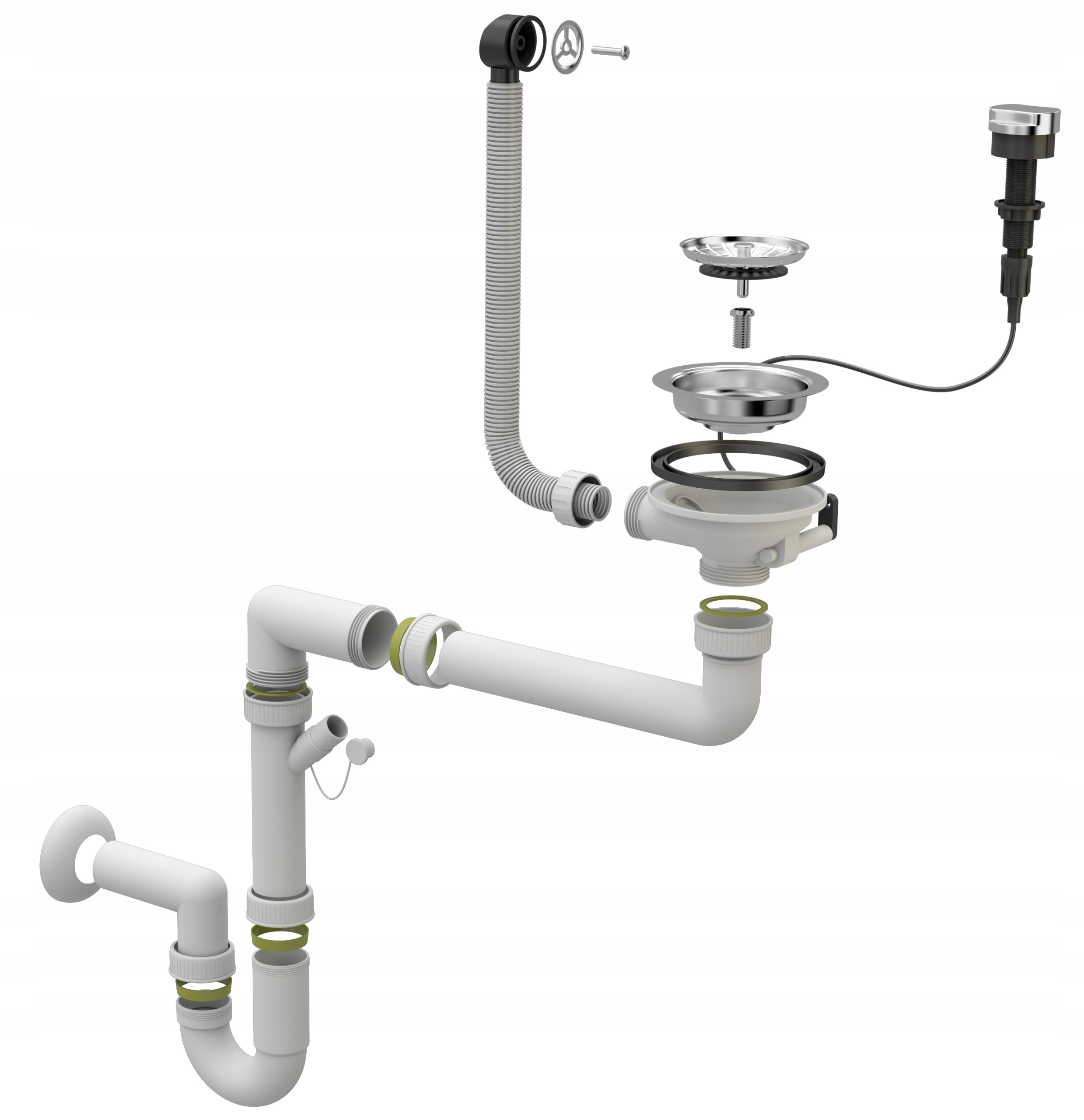 DOPŁAT SYFONU AUTOMATYCZNEGO DO ZLEWOZMYWAKA GRANITOWEGO JEDNA KOMORA 2KOM Marka Granitan