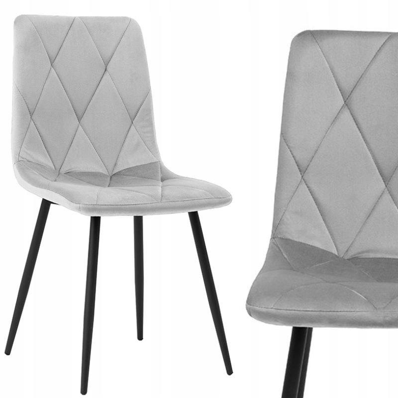 Krzesło welurowe pikowane tapicerowane do salonu jadalni nowoczesne loft