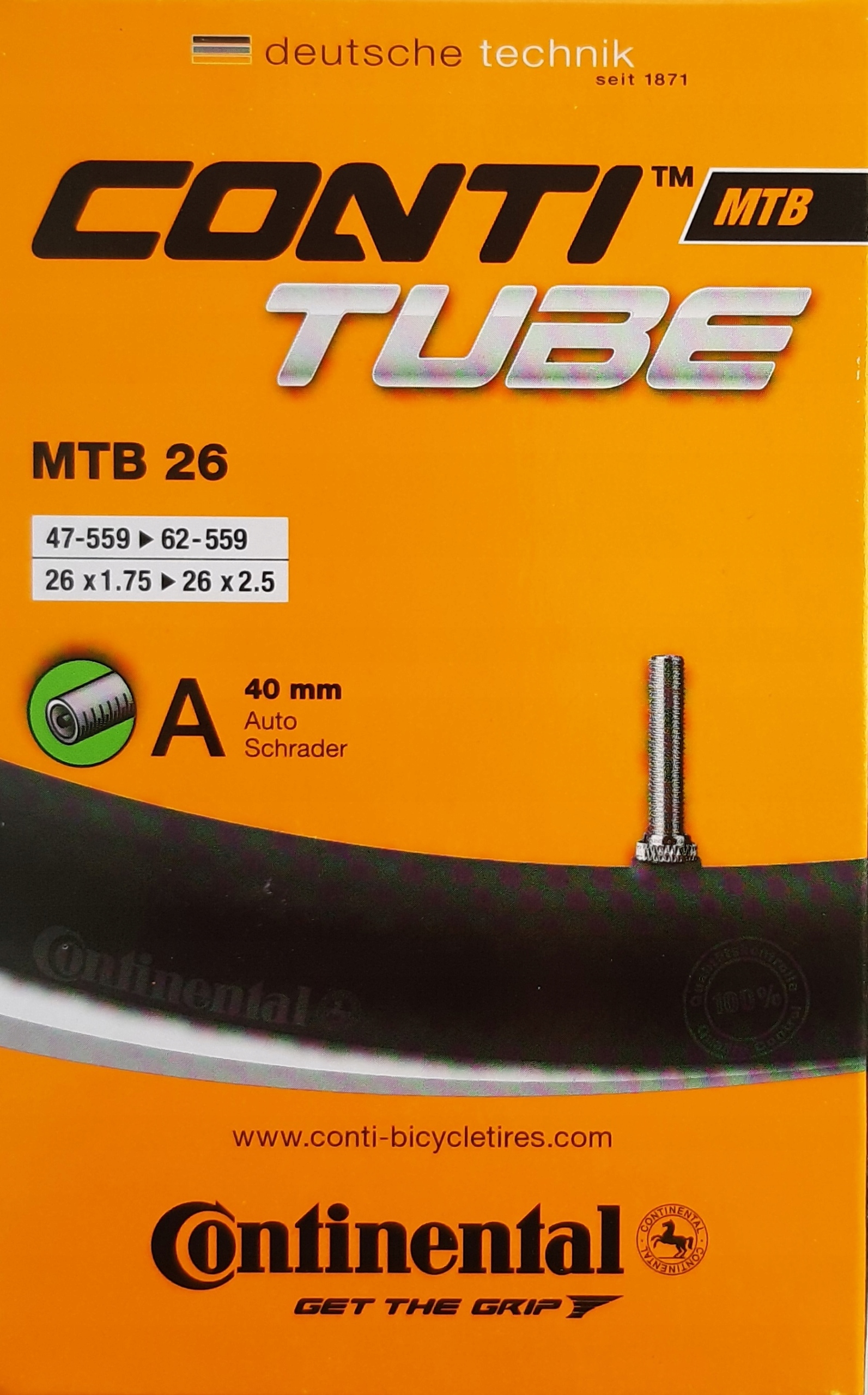 

Dętka Continental Mtb 26x1.75-2.5 Schrader 40mm