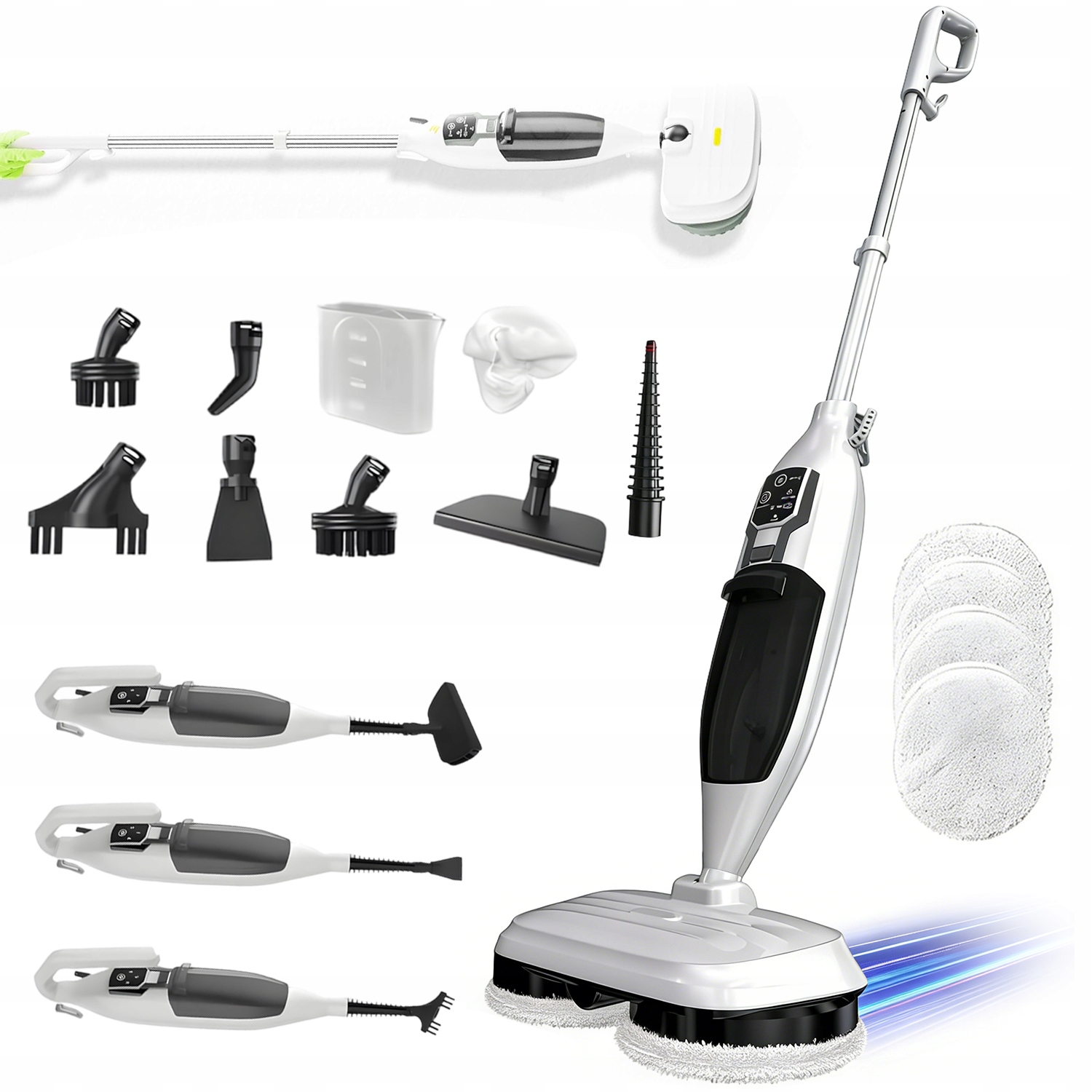 Parní Mop Multifunkční Ruční Vysavač Parní 1300 W 550 ML S Příslušenstvím