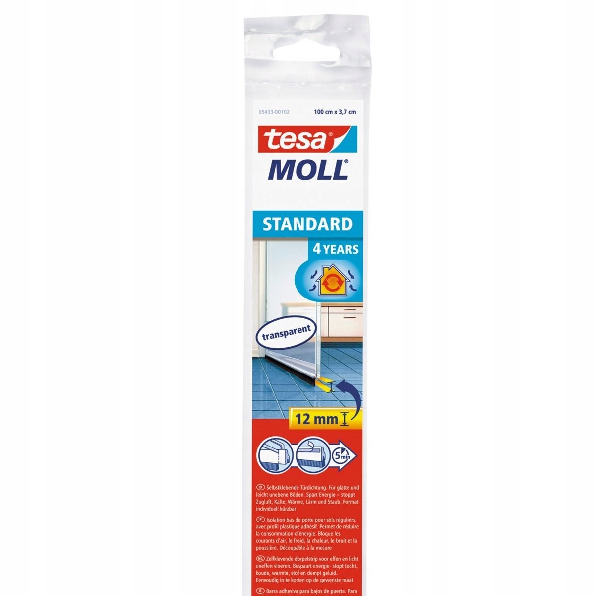 TESA Uszczelka szczotkowa pod drzwi 1m 37mm